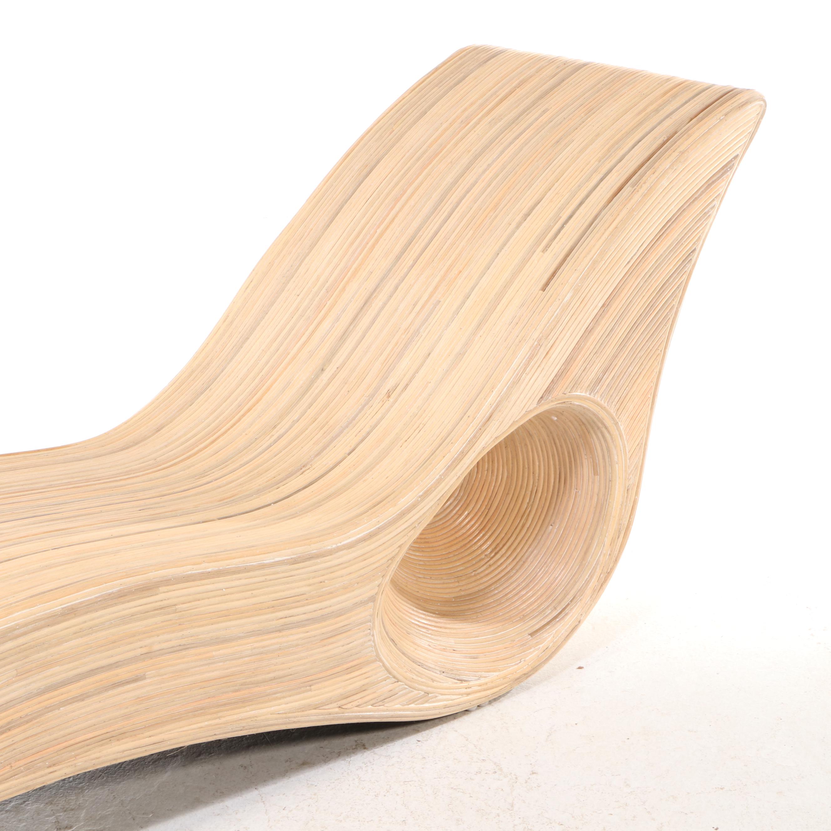 Sculpted Reed Lounge Chair in the Manner of Betty Cobonpue