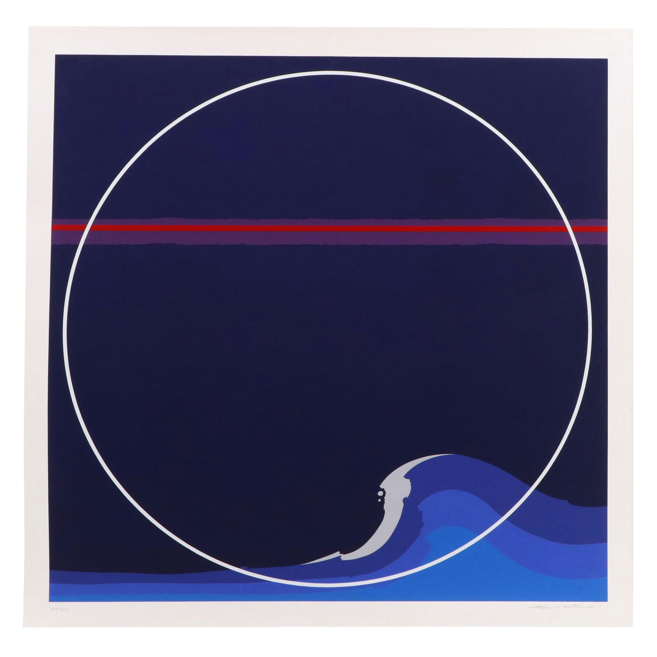 Thomas Whelan Benton Abstract Serigraph "White Cap," 1979