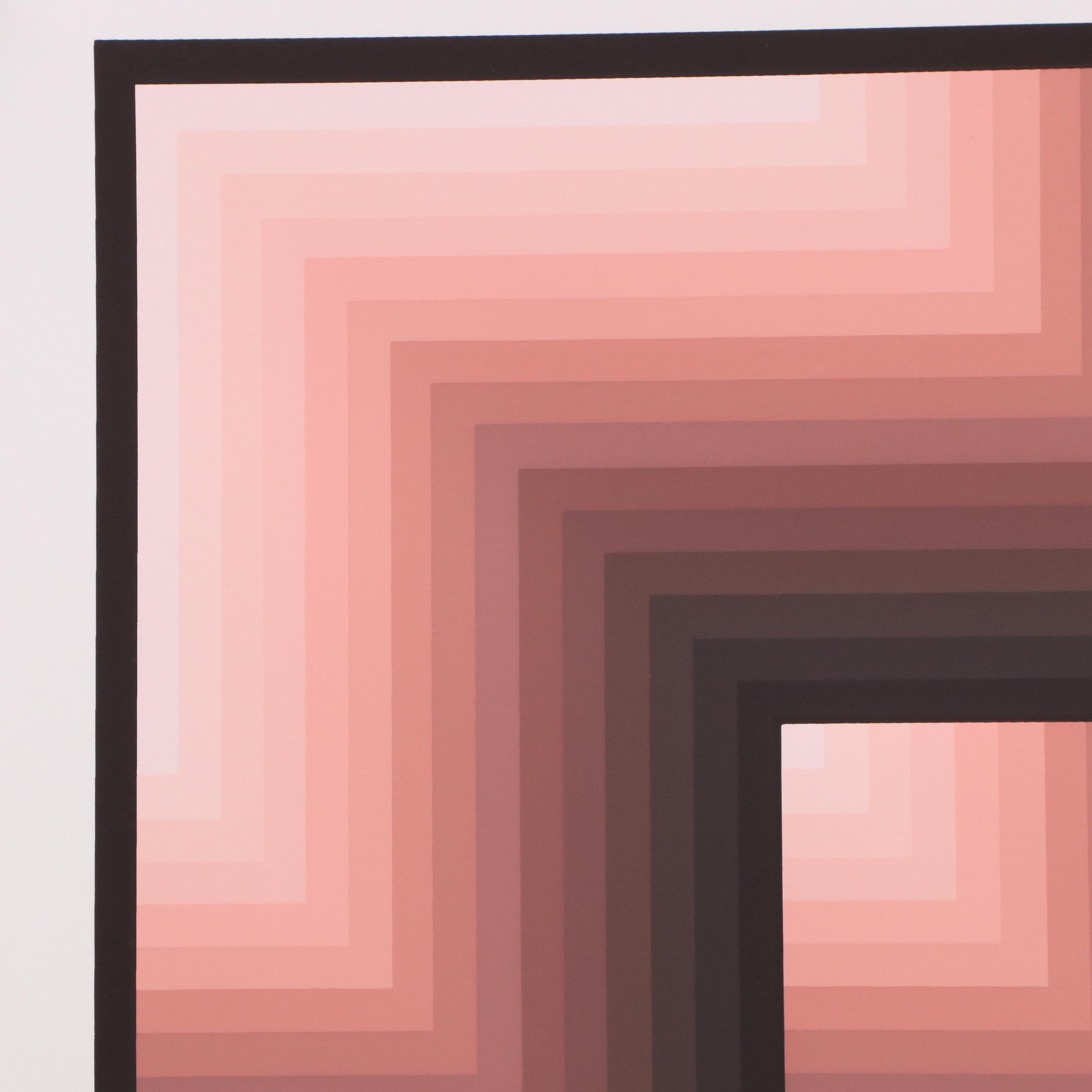 Jürgen Peters Op Art Serigraph "Window Motif," 1982