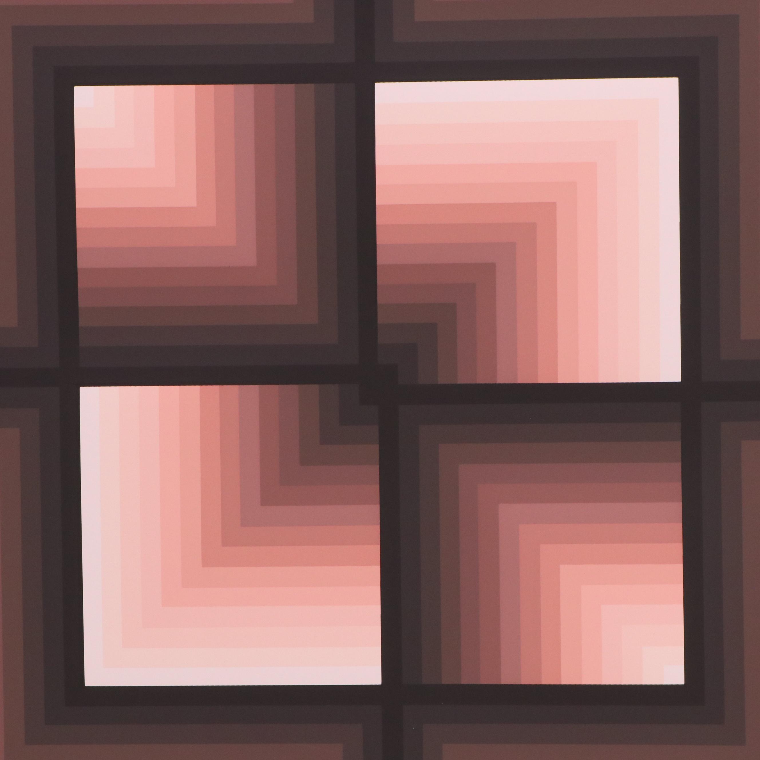 Jürgen Peters Op Art Serigraph "Window Motif," 1982