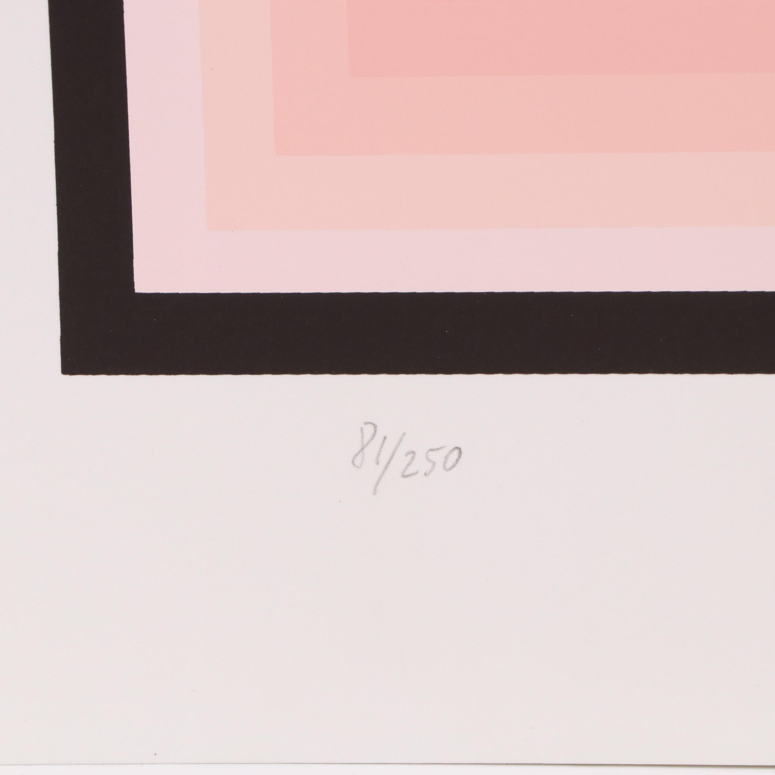 Jürgen Peters Op Art Serigraph "Window Motif," 1982