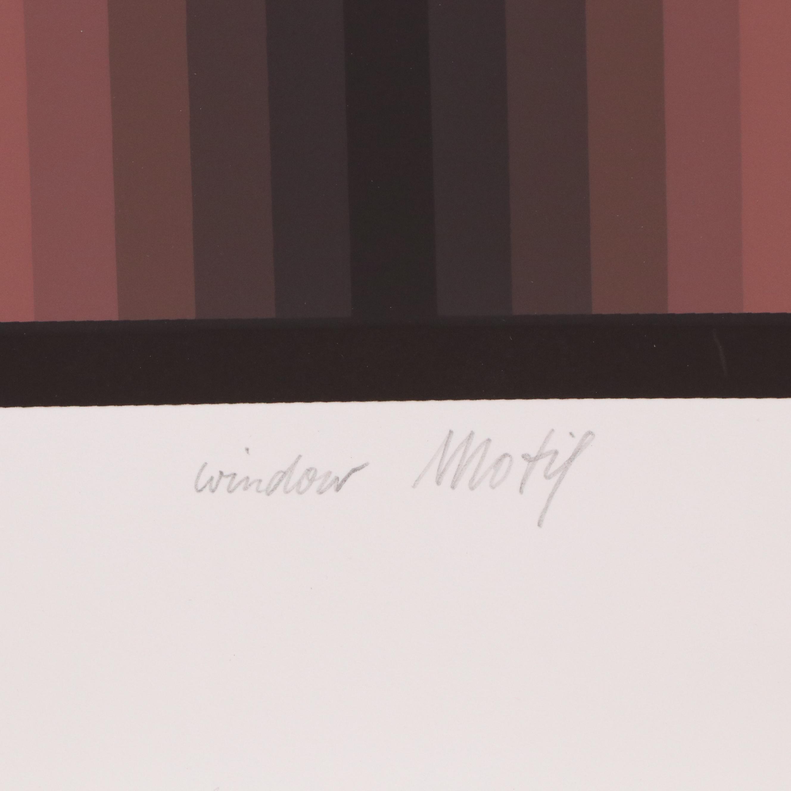 Jürgen Peters Op Art Serigraph "Window Motif," 1982