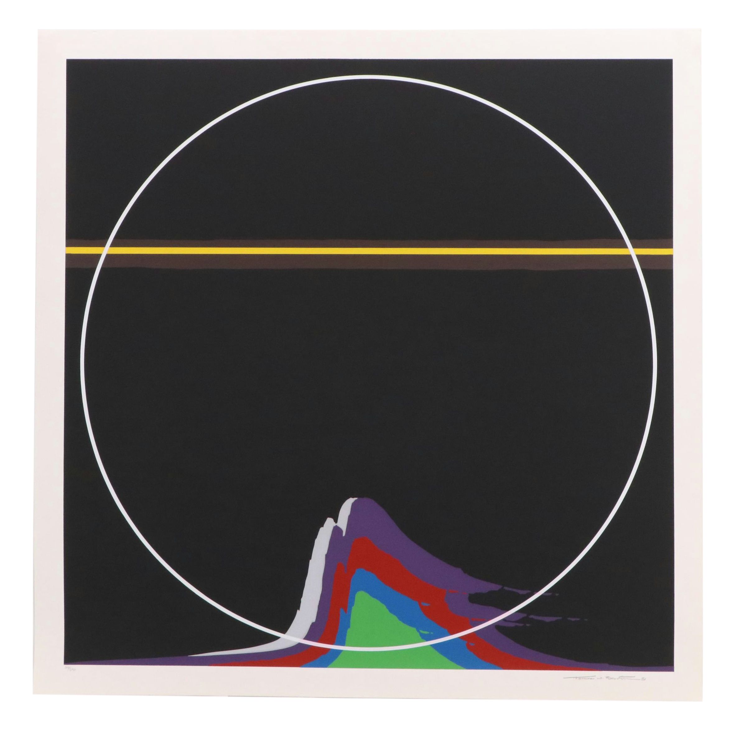 Thomas Whelan Benton Abstract Serigraph "Rainbow Mountain," 1981