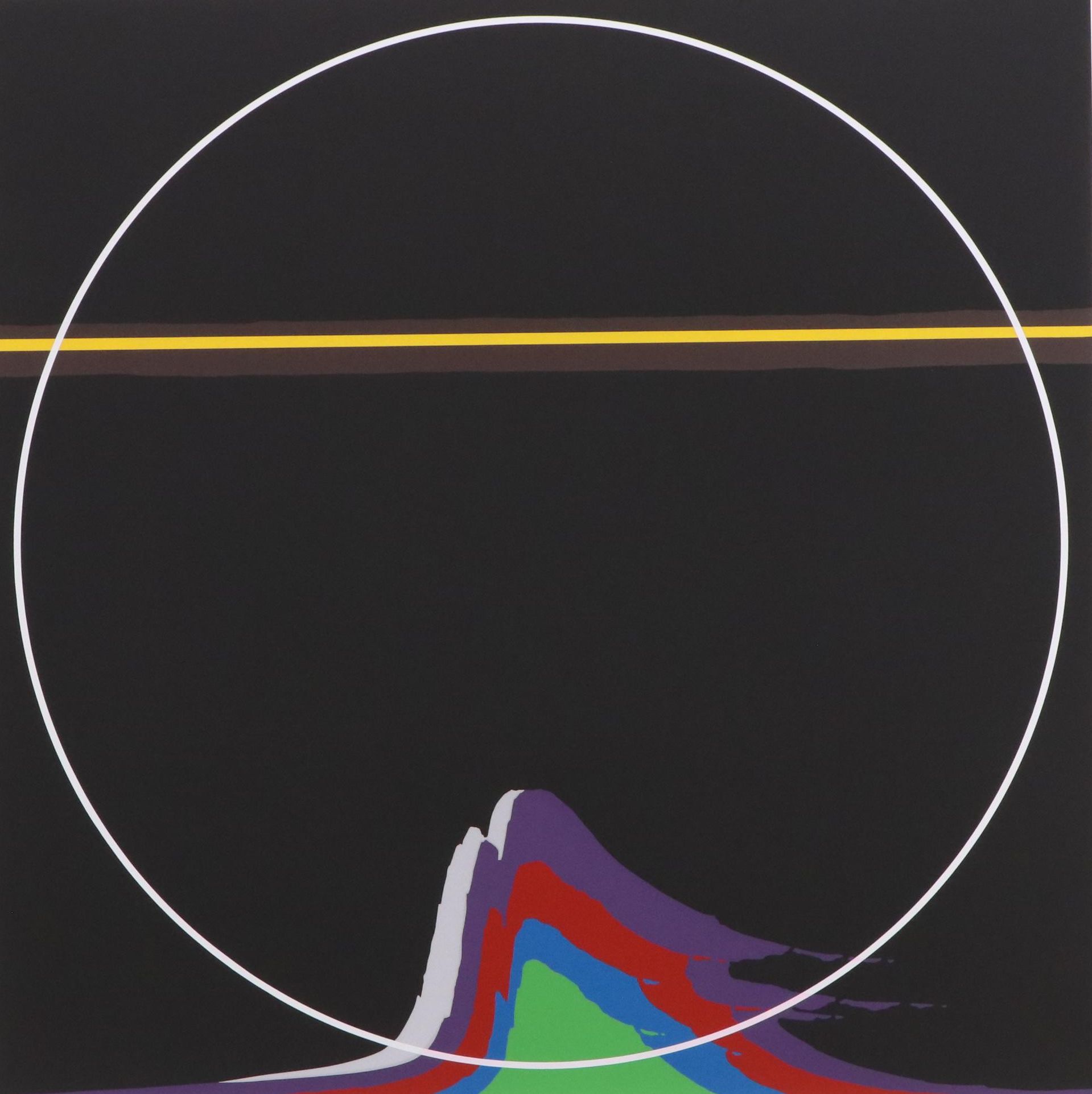 Thomas Whelan Benton Abstract Serigraph "Rainbow Mountain," 1981