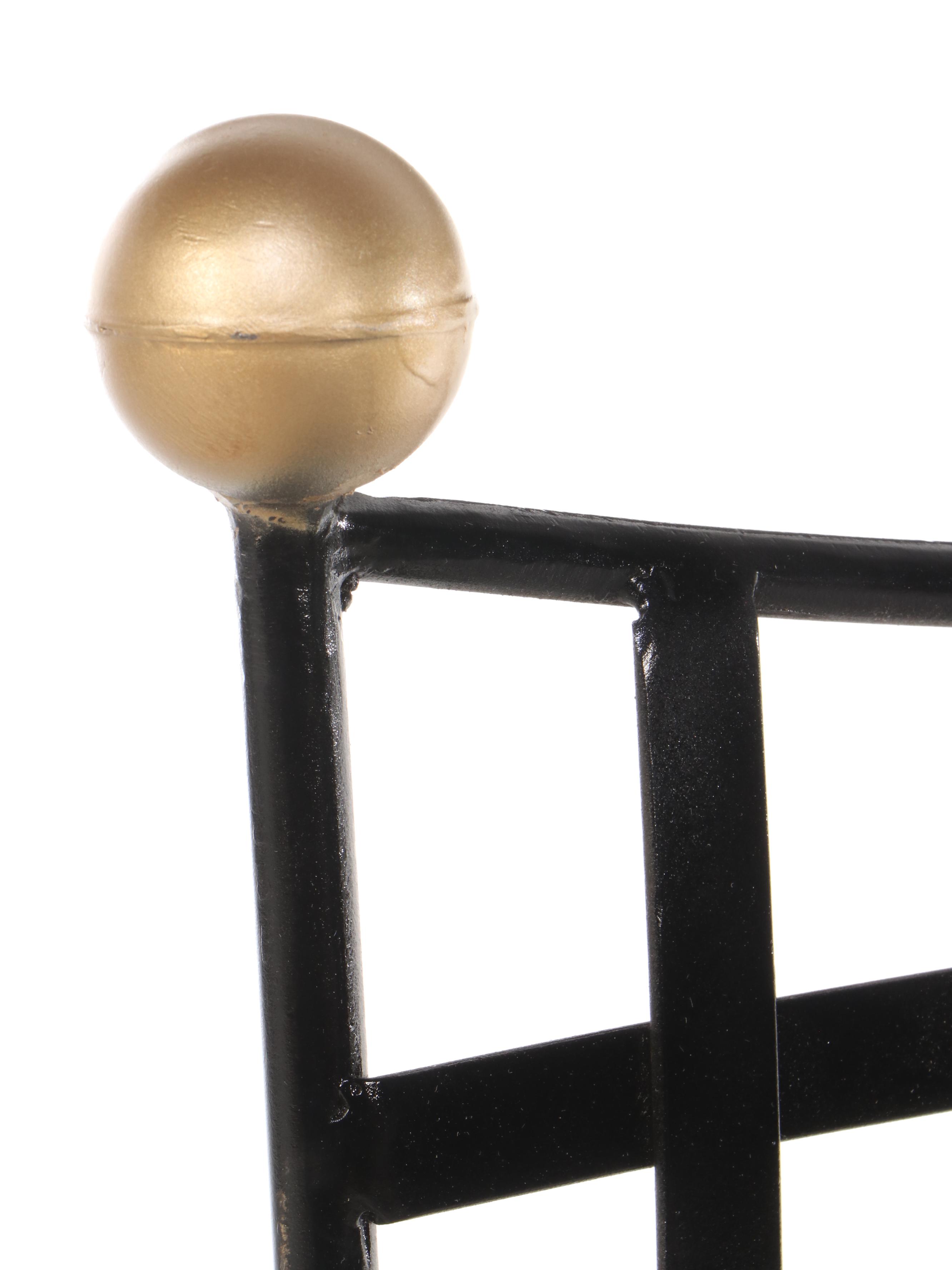 Regency Style Painted Iron Lounge Chair and Ottoman with Striped Cushions