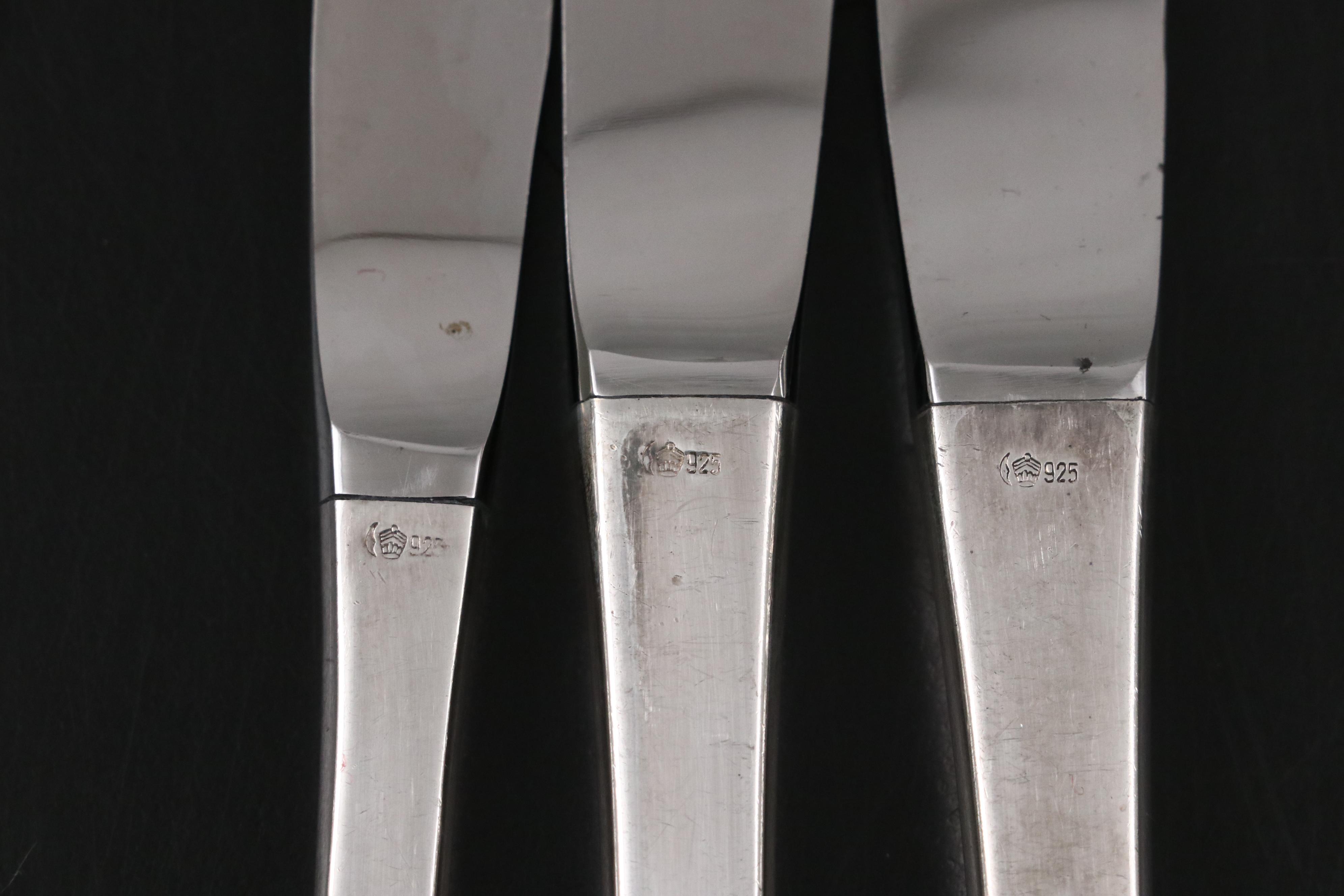 Rosenthal "Romance" Sterling Silver Flatware, Mid to Late 20th Century