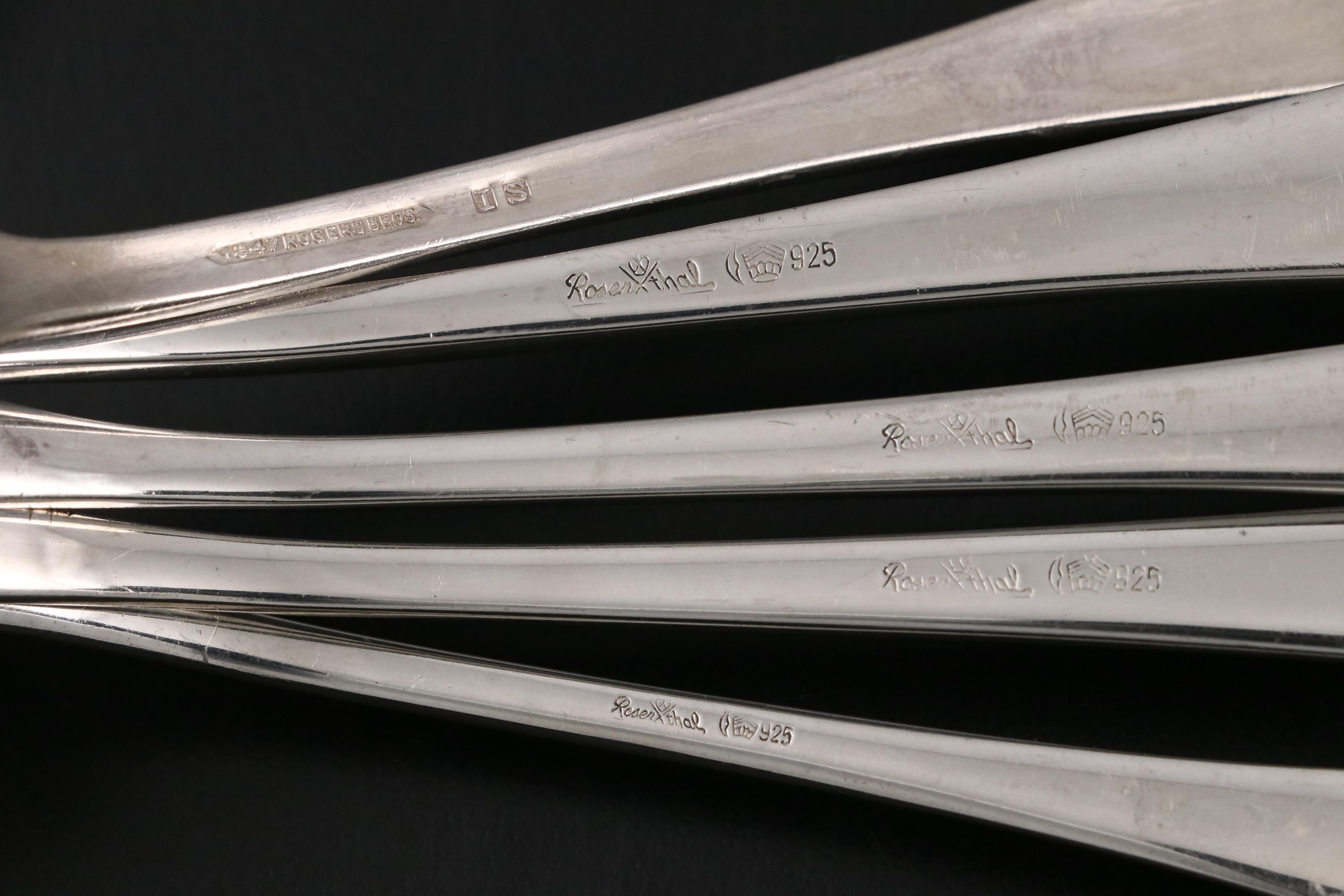 Rosenthal "Romance" Sterling Silver Flatware, Mid to Late 20th Century