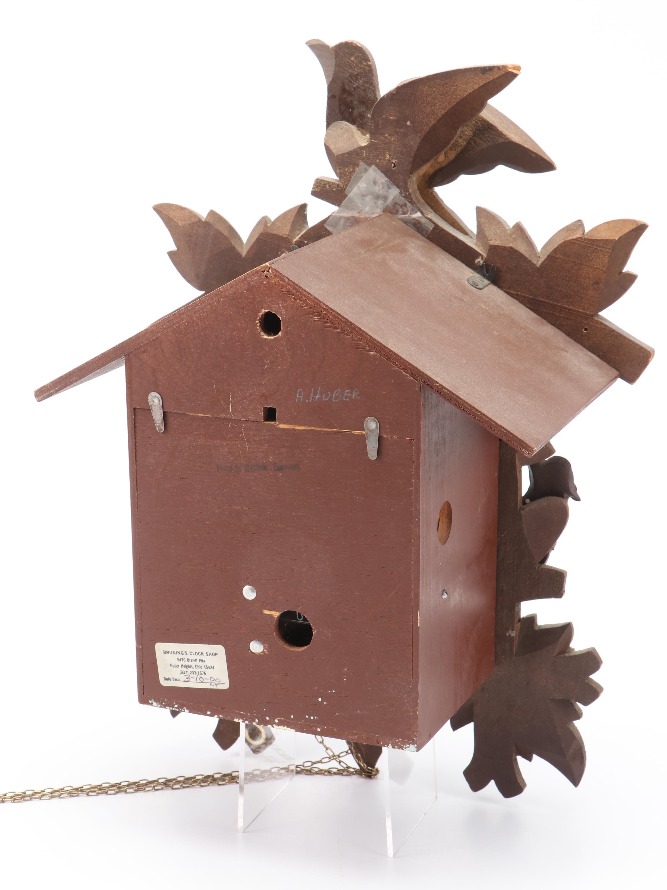 German Reuge Regula Bachmaier and Klemmer Wood Cuckoo Clock