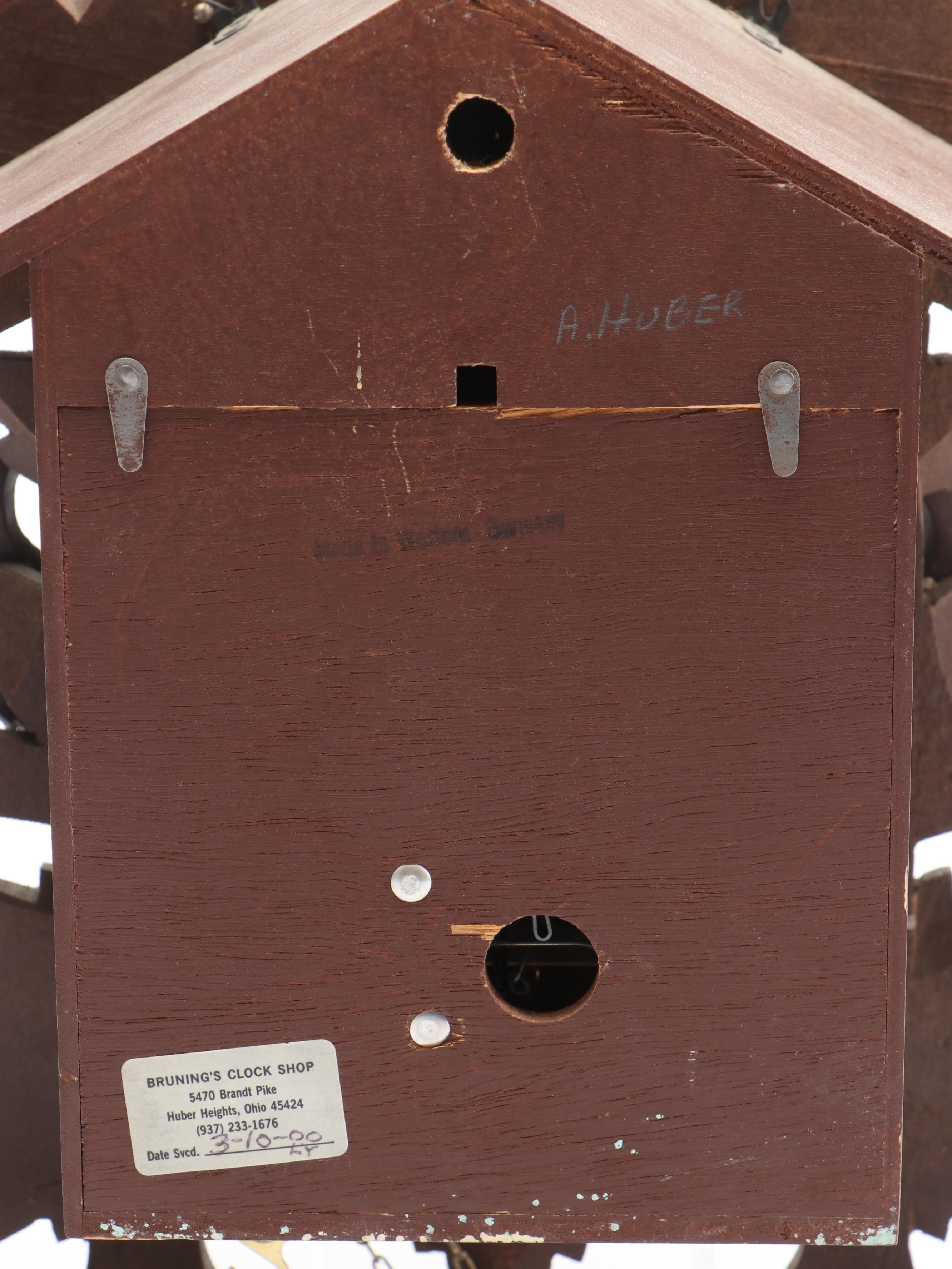 German Reuge Regula Bachmaier and Klemmer Wood Cuckoo Clock