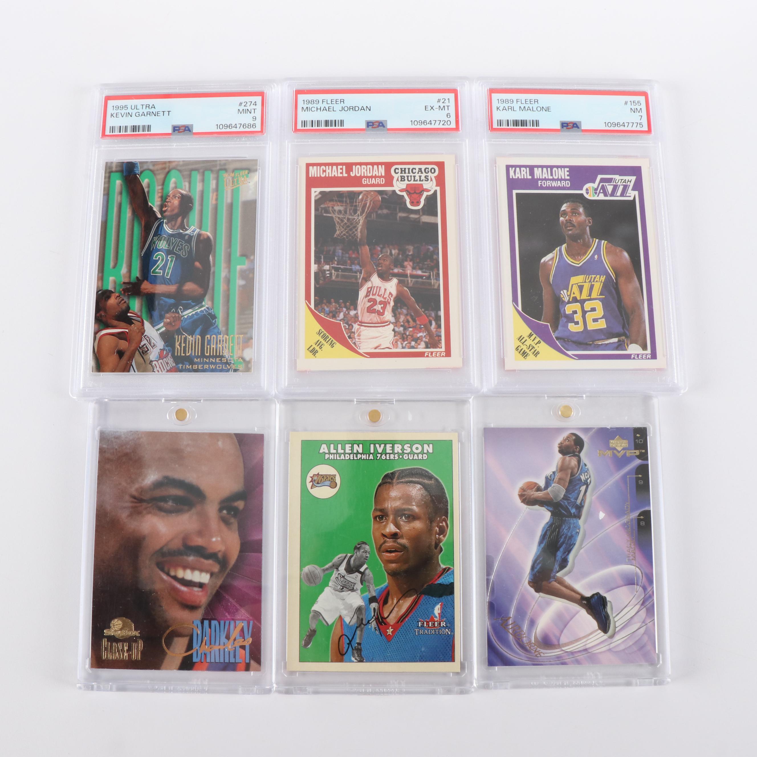 200+ Basketball Card Lot with Barkley, Iverson, Jordan, Garnett, Malone, McGrady
