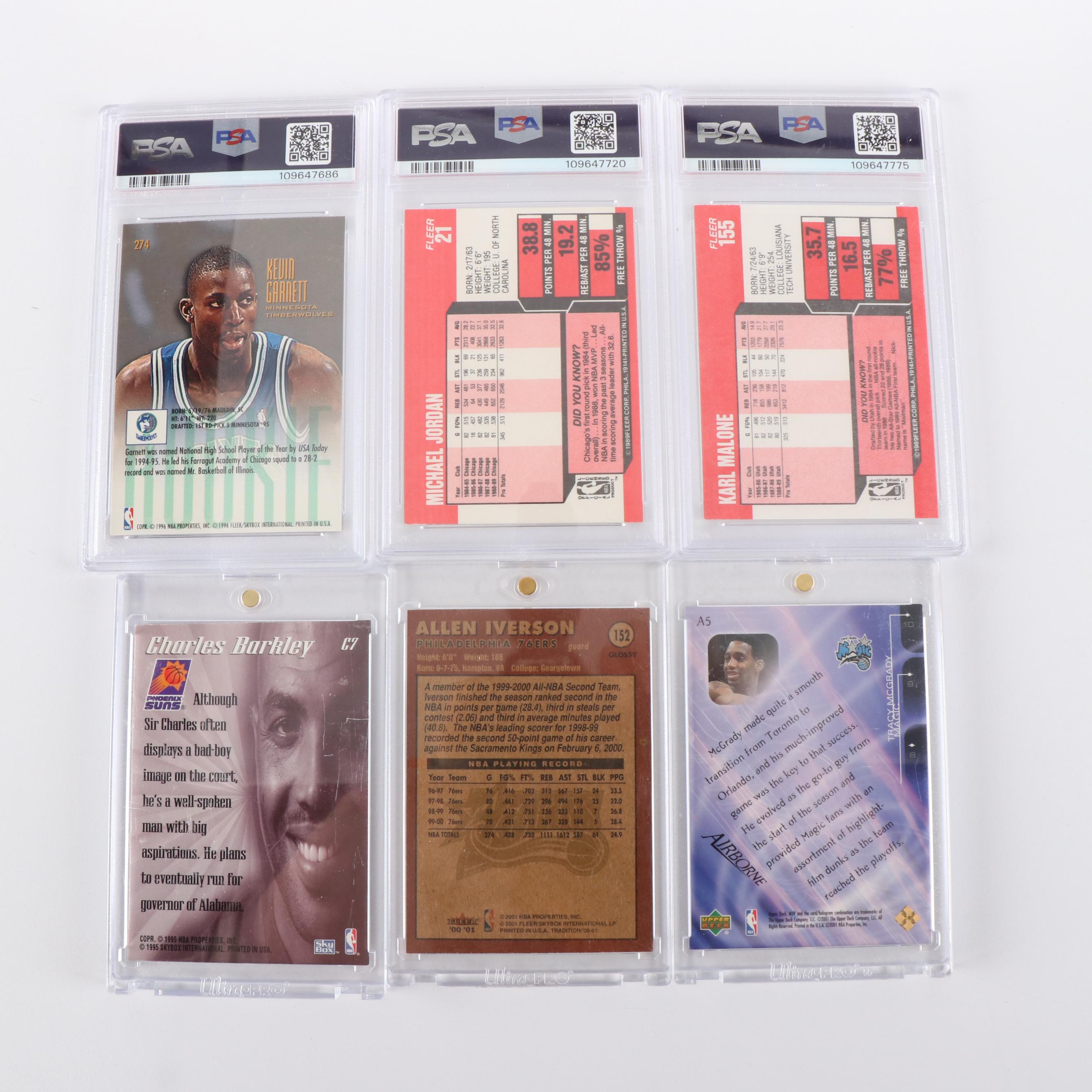 200+ Basketball Card Lot with Barkley, Iverson, Jordan, Garnett, Malone, McGrady