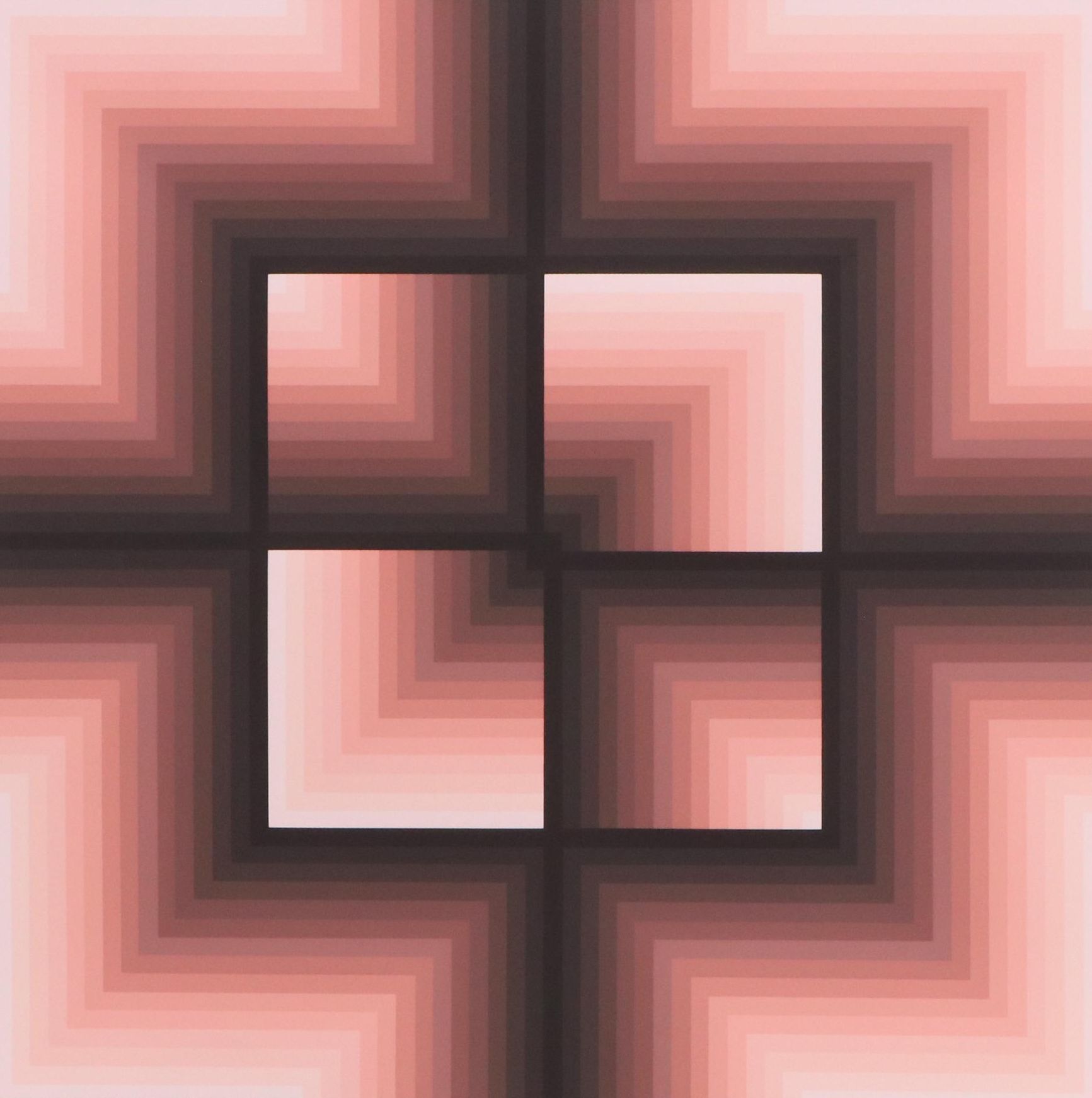 Jürgen Peters Op Art Serigraph "Window Motif," 1982