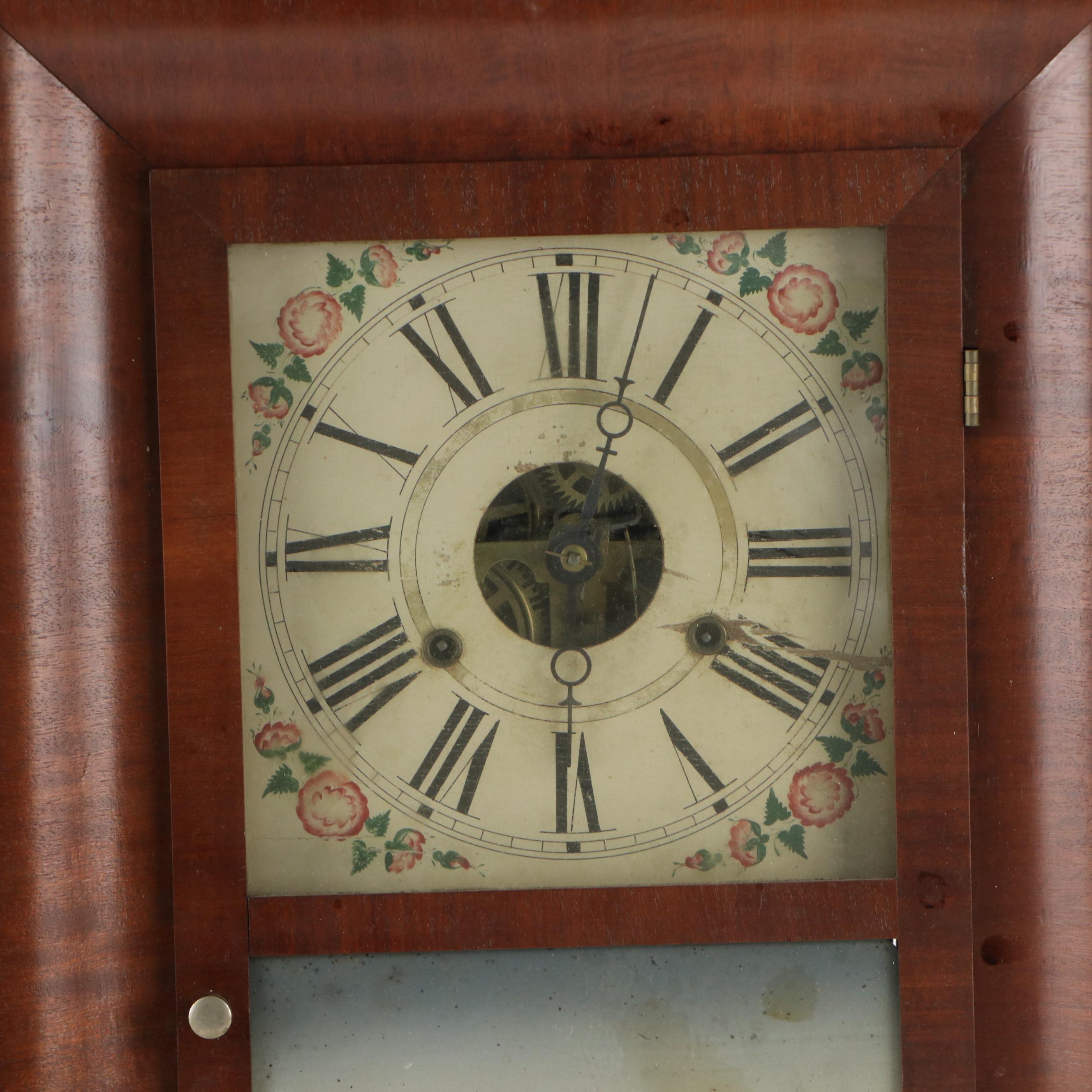 Seth Thomas "Ballston Springs" Reverse Painted Wooden Shelf Clock, 19th Century