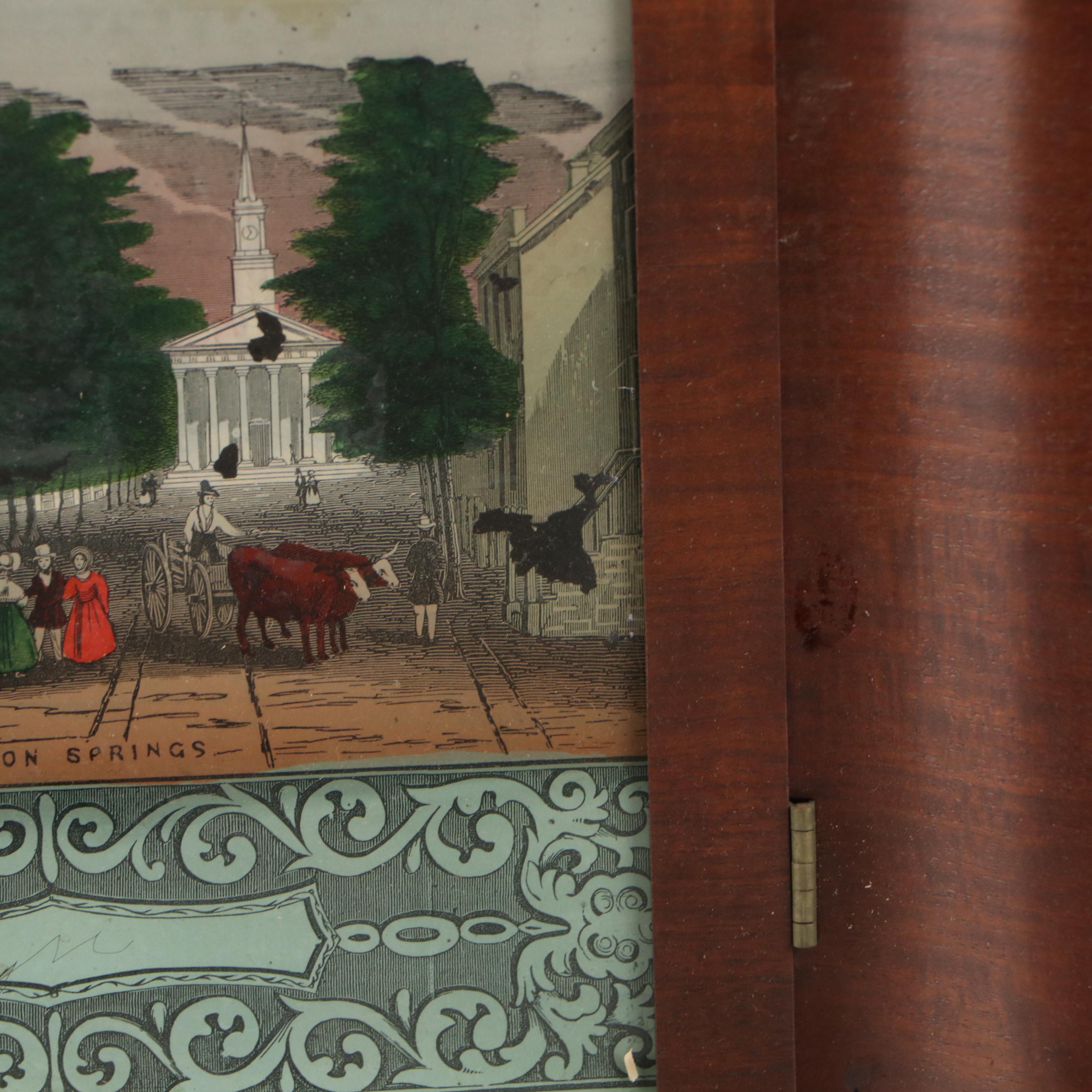 Seth Thomas "Ballston Springs" Reverse Painted Wooden Shelf Clock, 19th Century