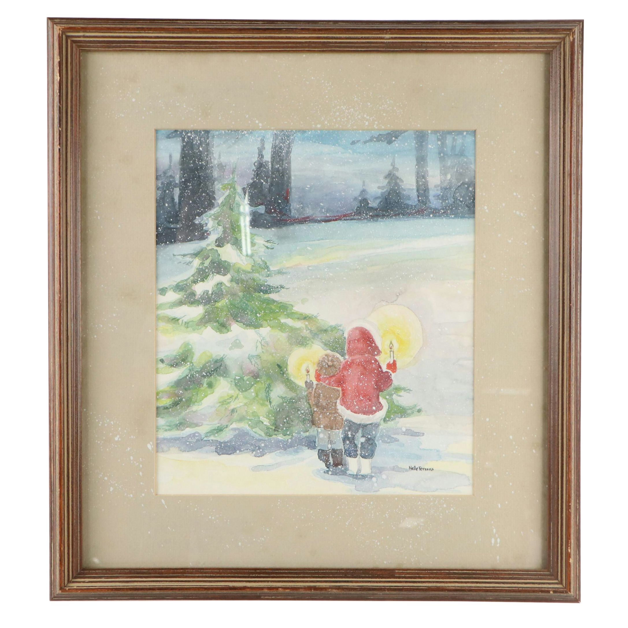 Nelle Ferrara Winter Landscape Watercolor Painting