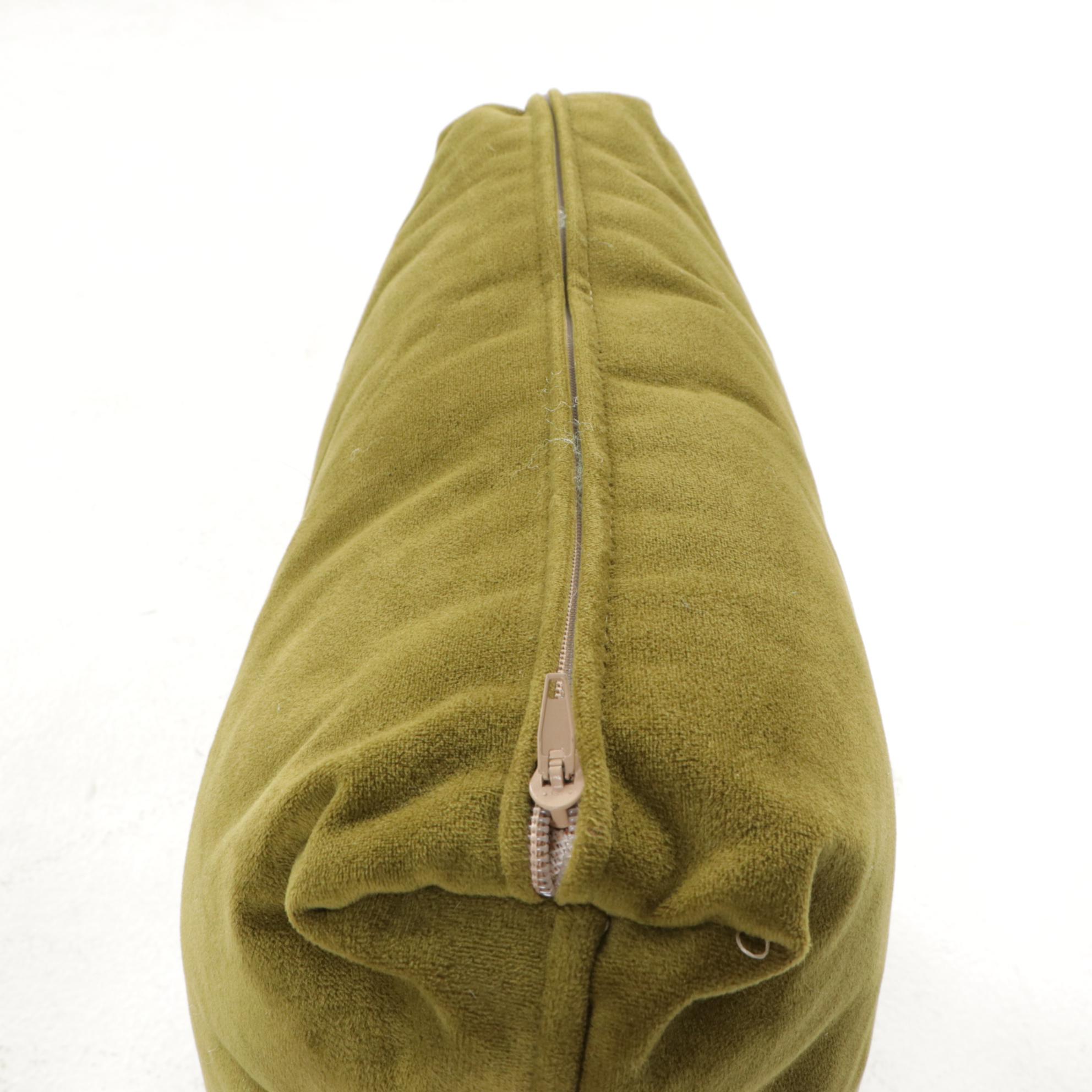 Pair of Forest Green Velvet Accent Pillows