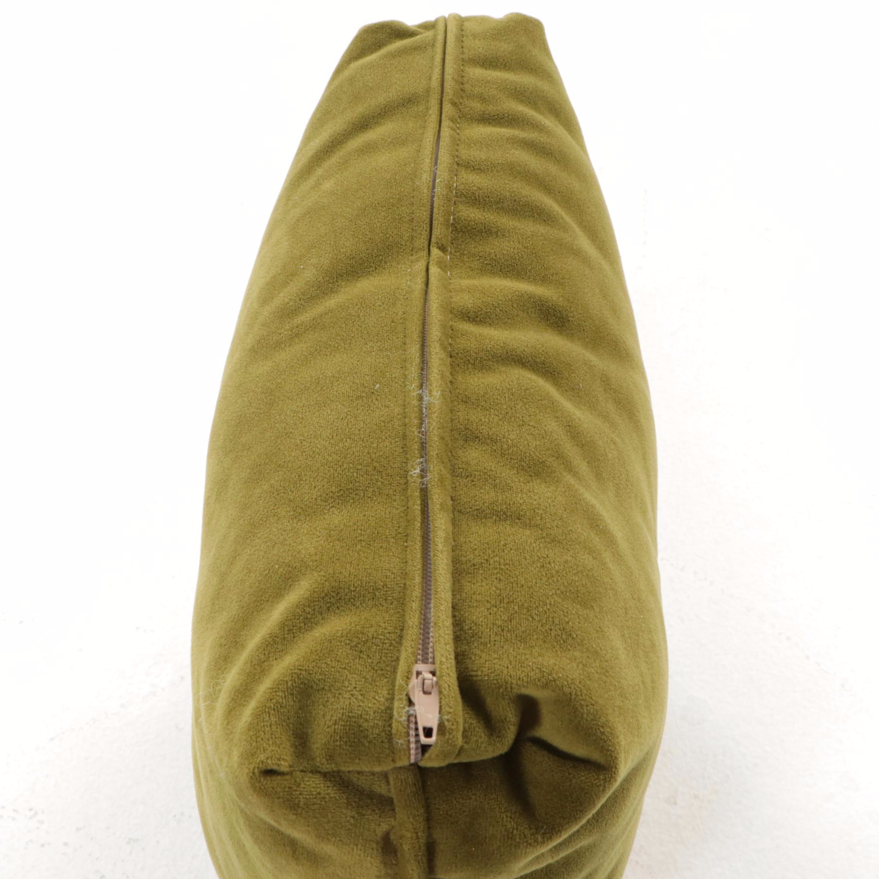 Pair of Forest Green Velvet Accent Pillows