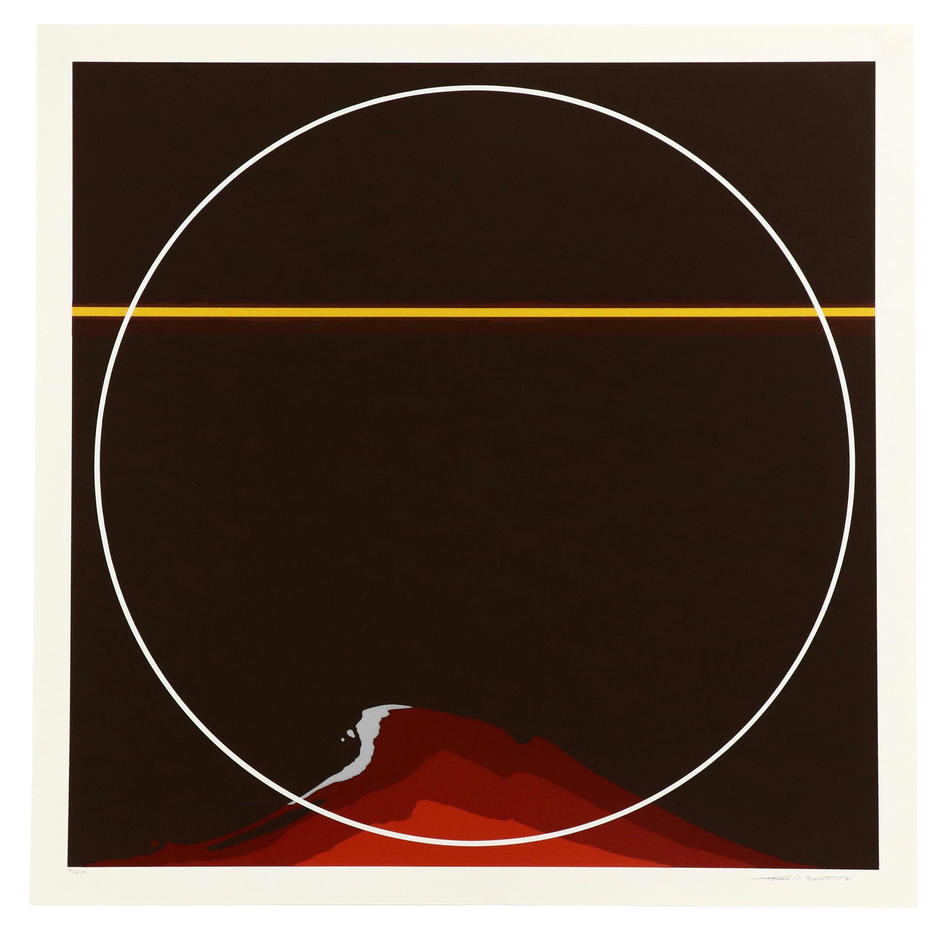 Thomas W. Benton Abstract Serigraph "Red Mountain," 1981