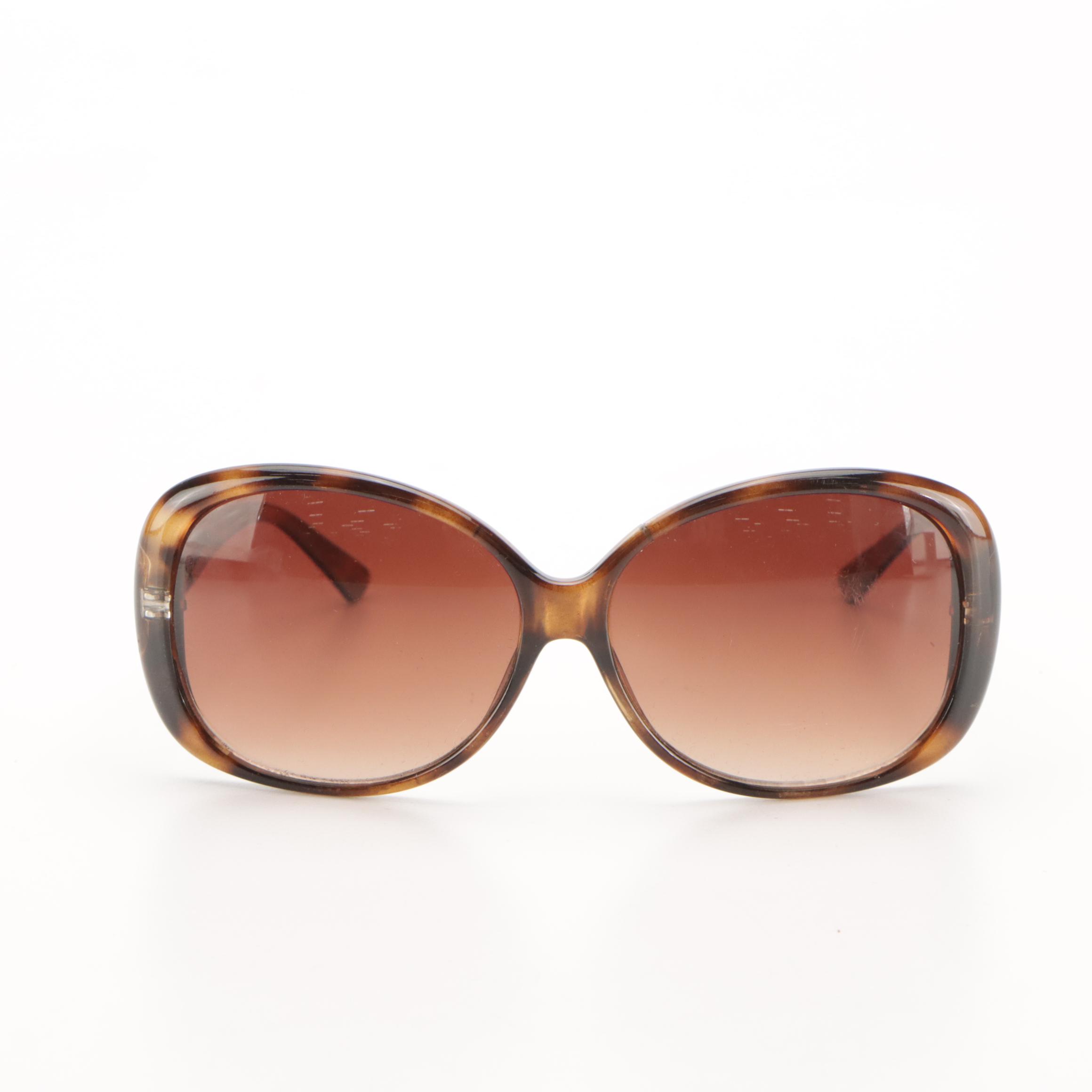 DB859 Polarized Brown Havana Butterfly Frame Sunglasses With JC Crystal Case