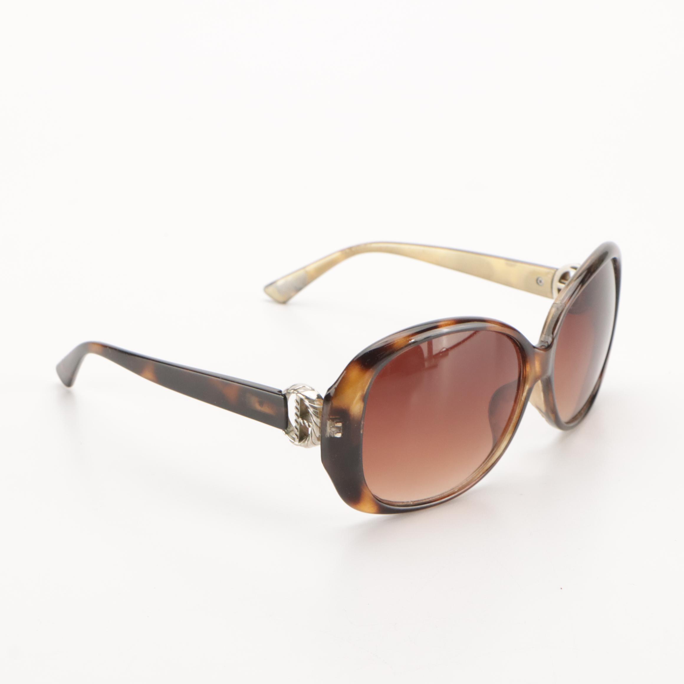 DB859 Polarized Brown Havana Butterfly Frame Sunglasses With JC Crystal Case