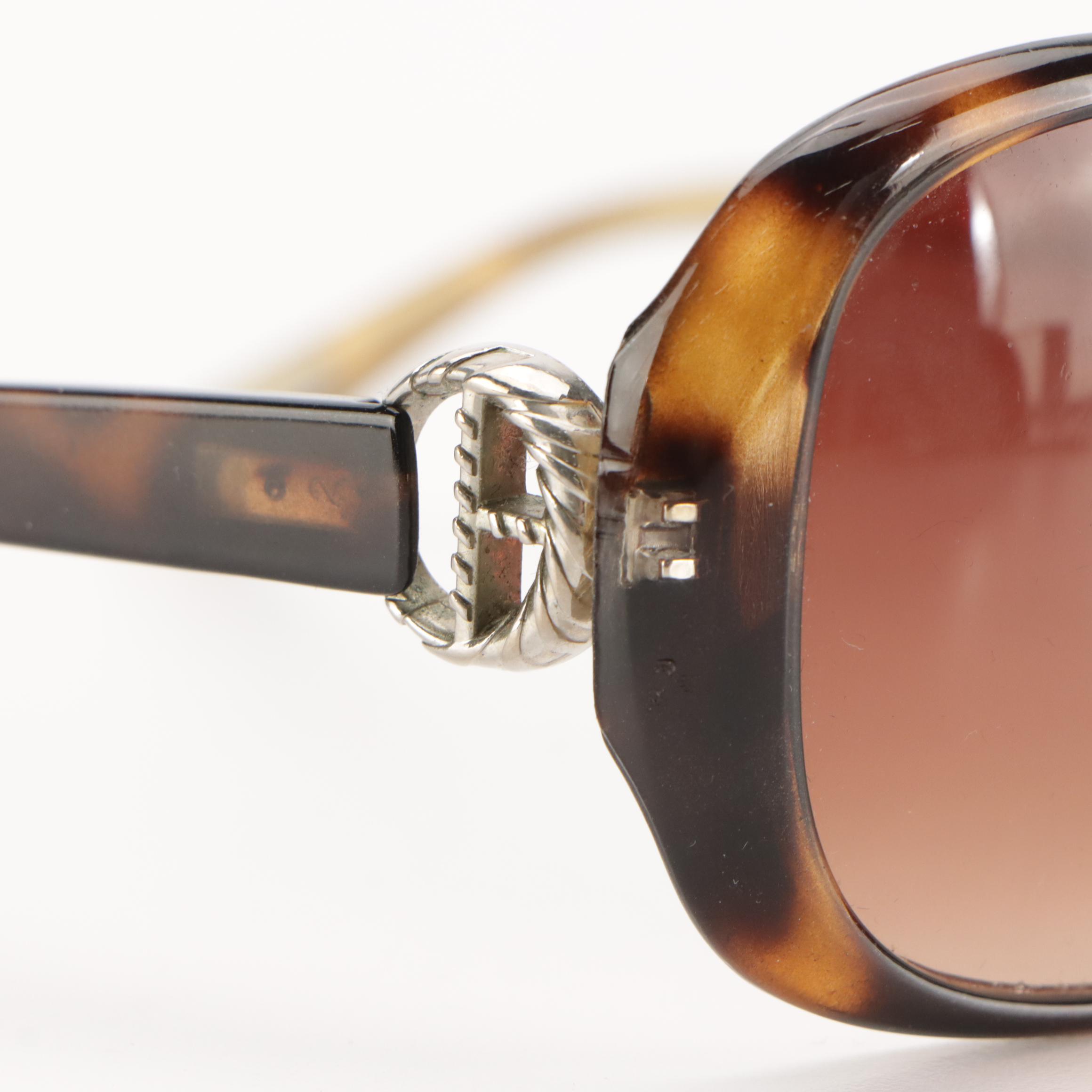 DB859 Polarized Brown Havana Butterfly Frame Sunglasses With JC Crystal Case