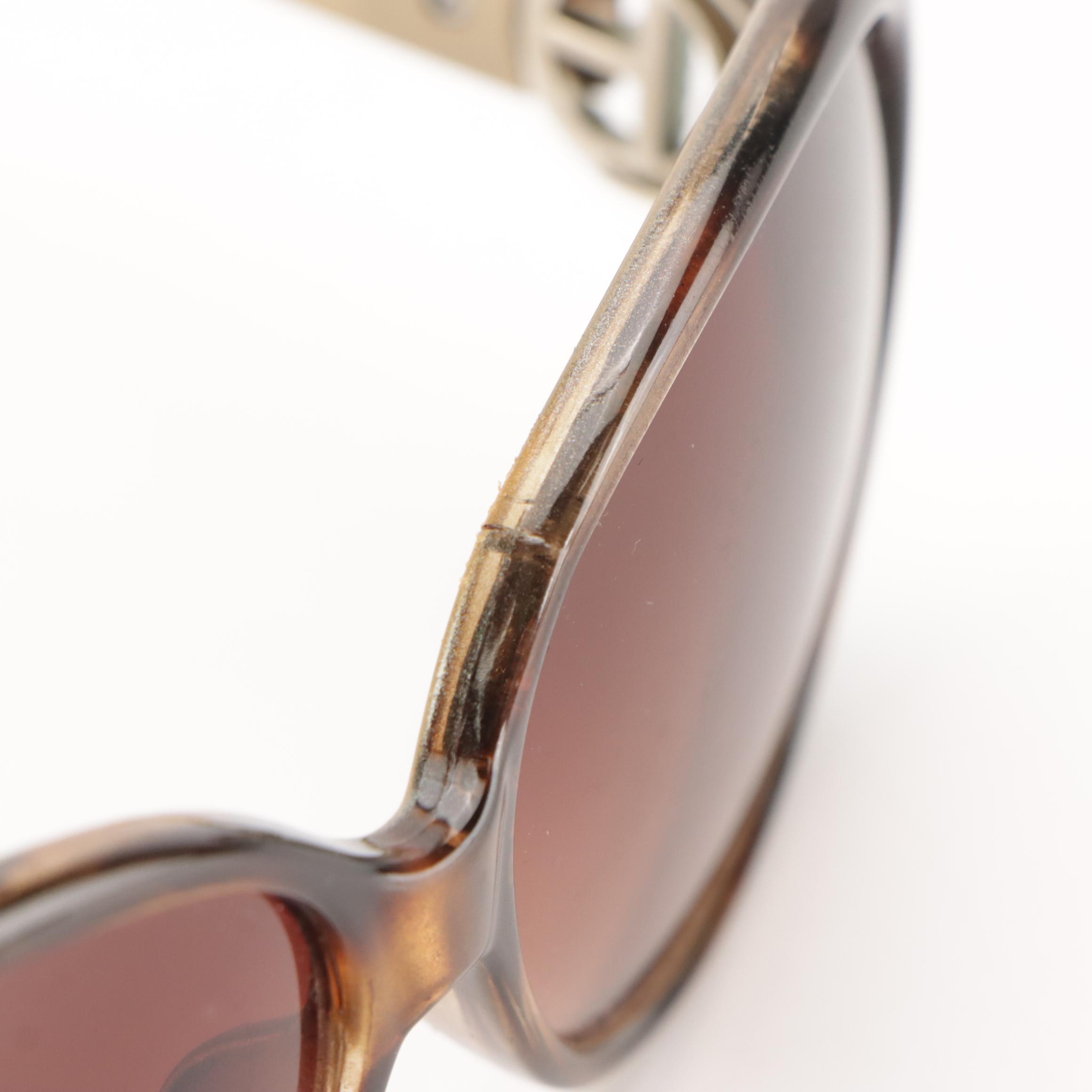 DB859 Polarized Brown Havana Butterfly Frame Sunglasses With JC Crystal Case