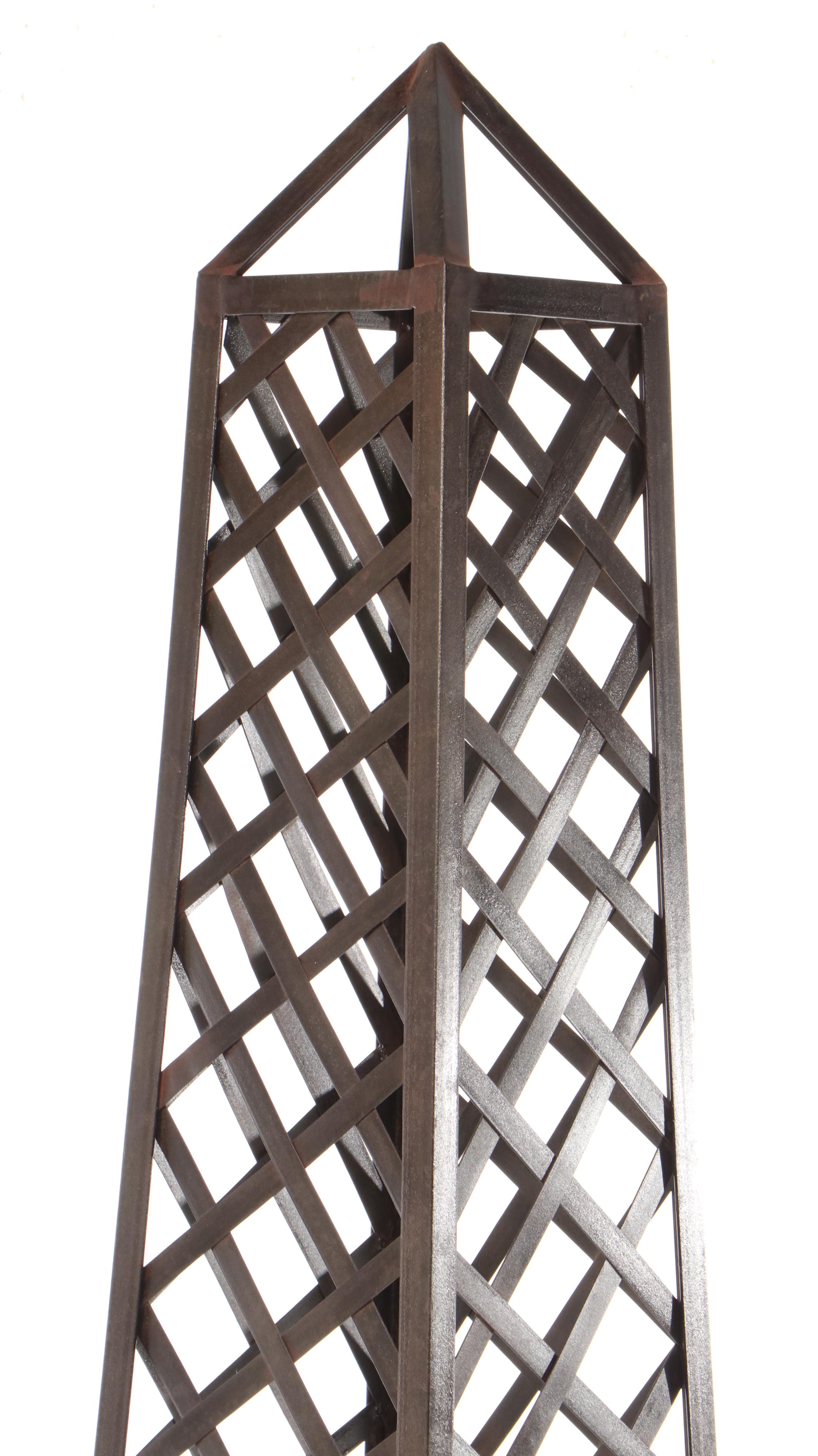 Pair of Bronze Finished Metal Garden Obelisks