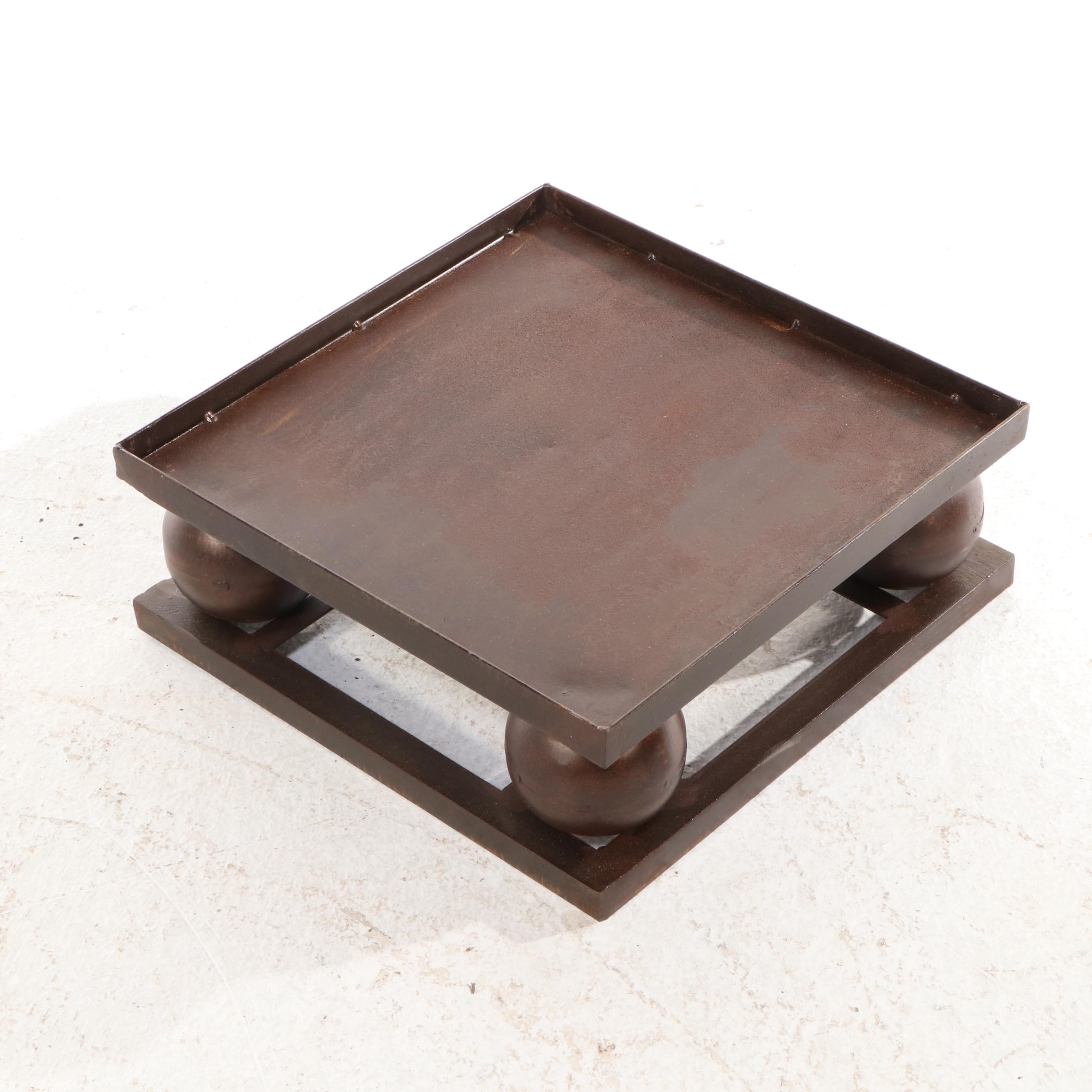 Pair of Bronze Finished Metal Garden Obelisks