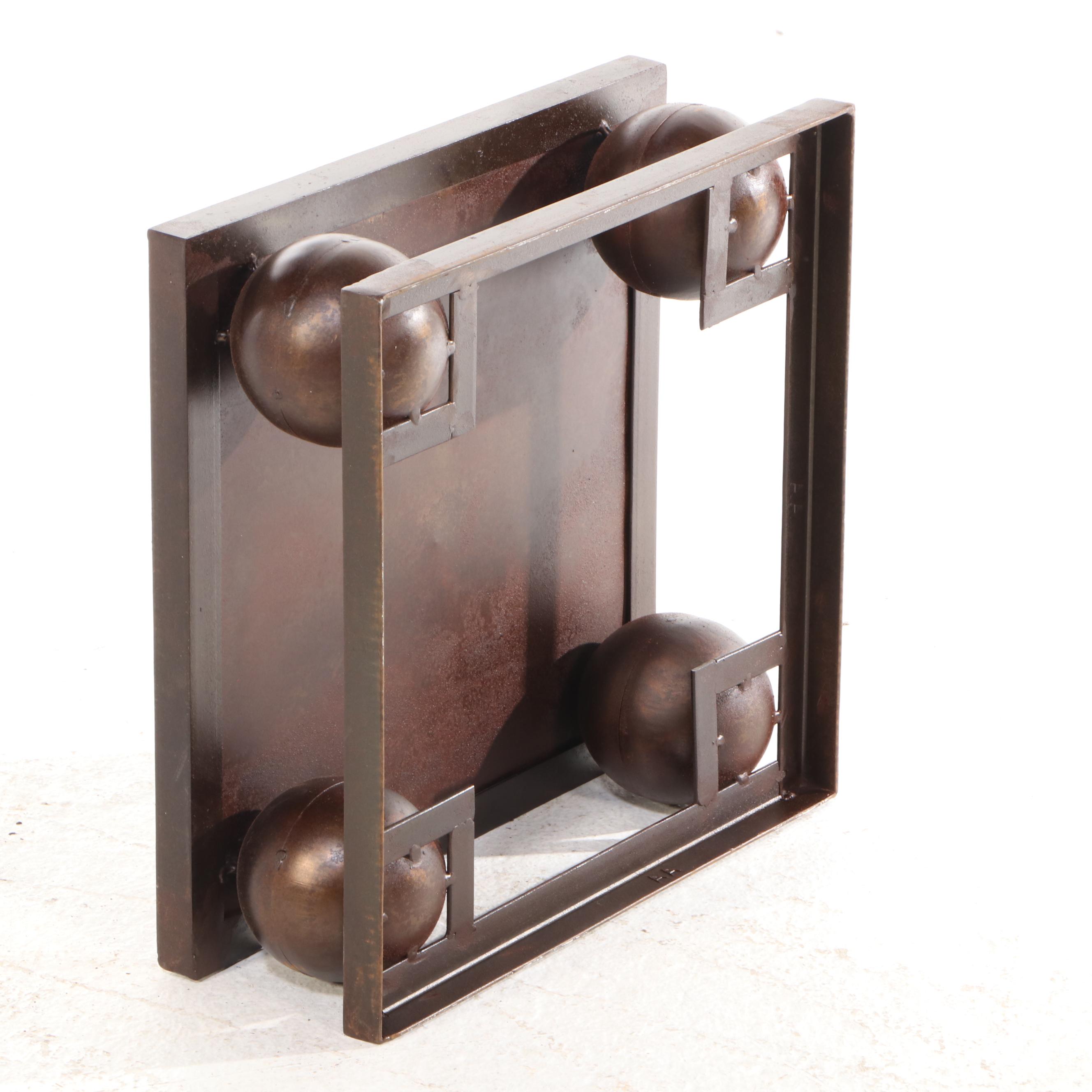 Pair of Bronze Finished Metal Garden Obelisks