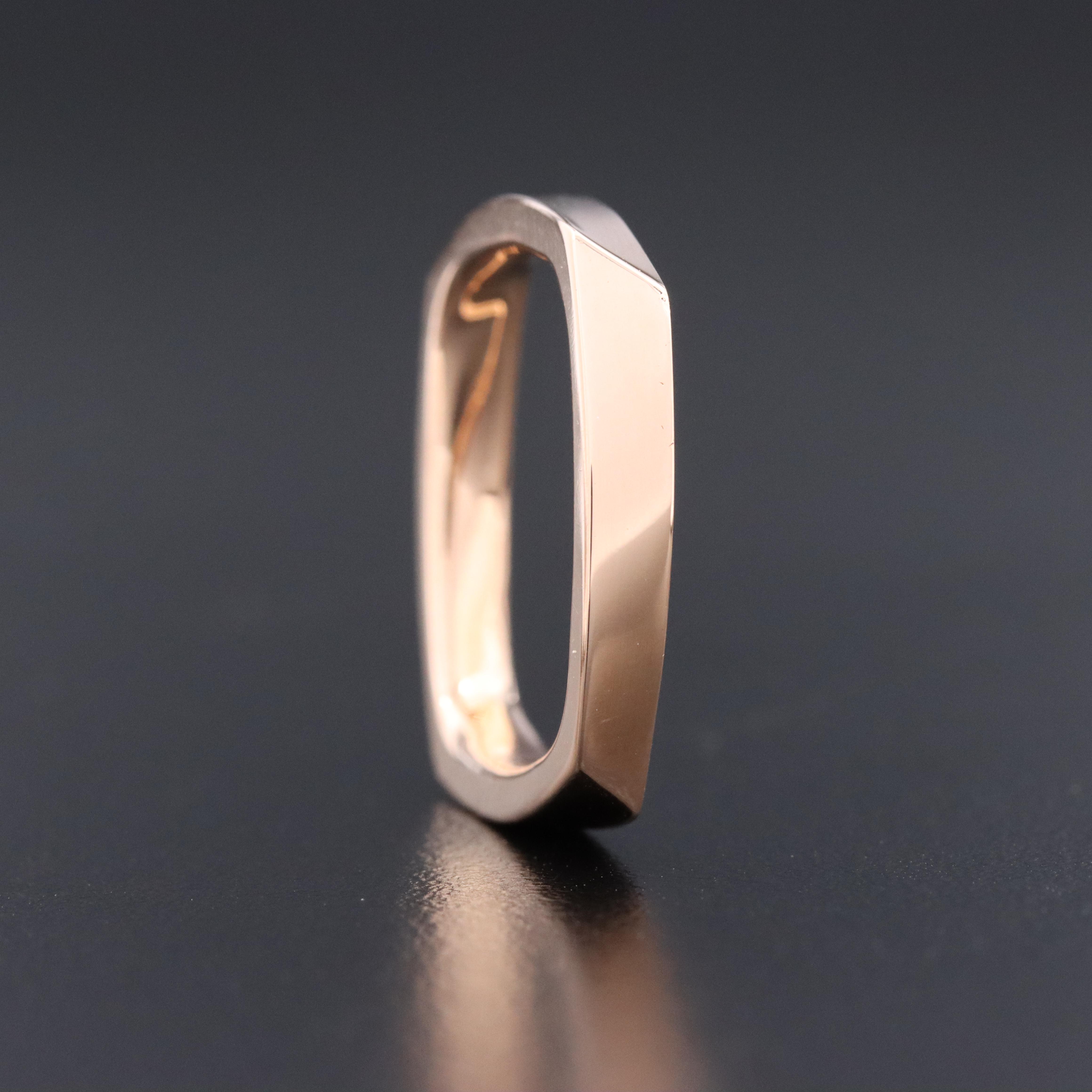 Frank Gehry for Tiffany & Co. 18K  Rose Gold Torque Square Ring