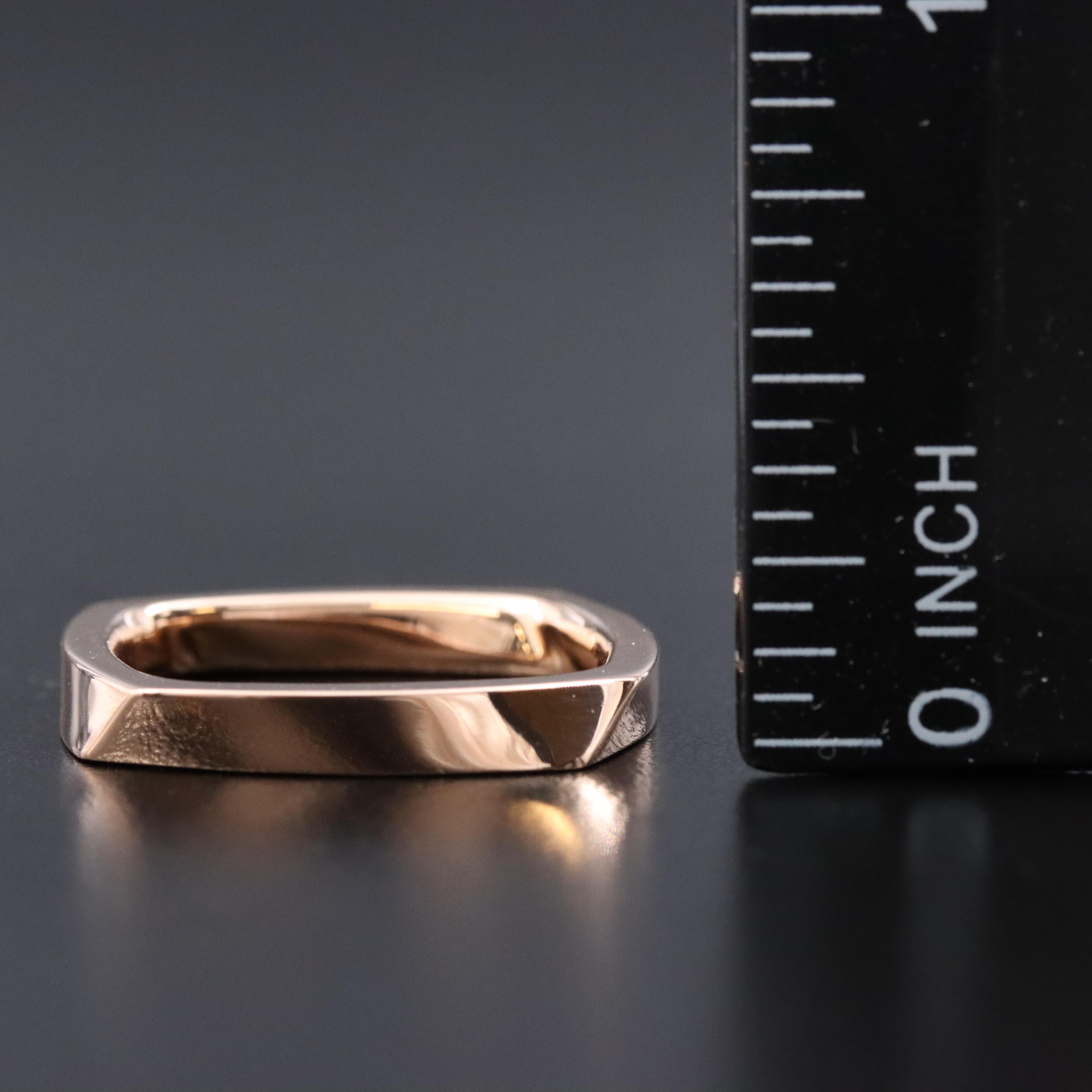 Frank Gehry for Tiffany & Co. 18K  Rose Gold Torque Square Ring