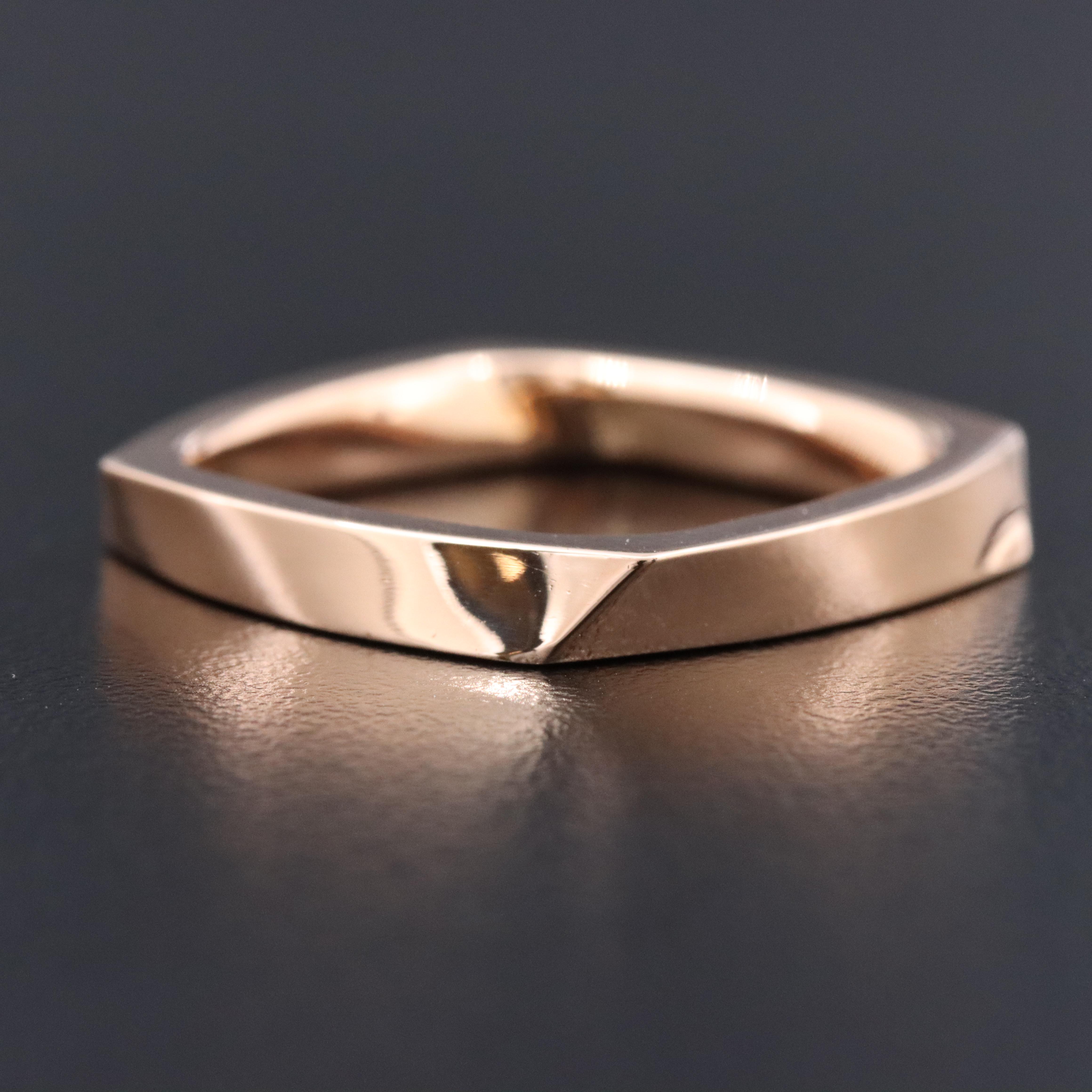 Frank Gehry for Tiffany & Co. 18K  Rose Gold Torque Square Ring