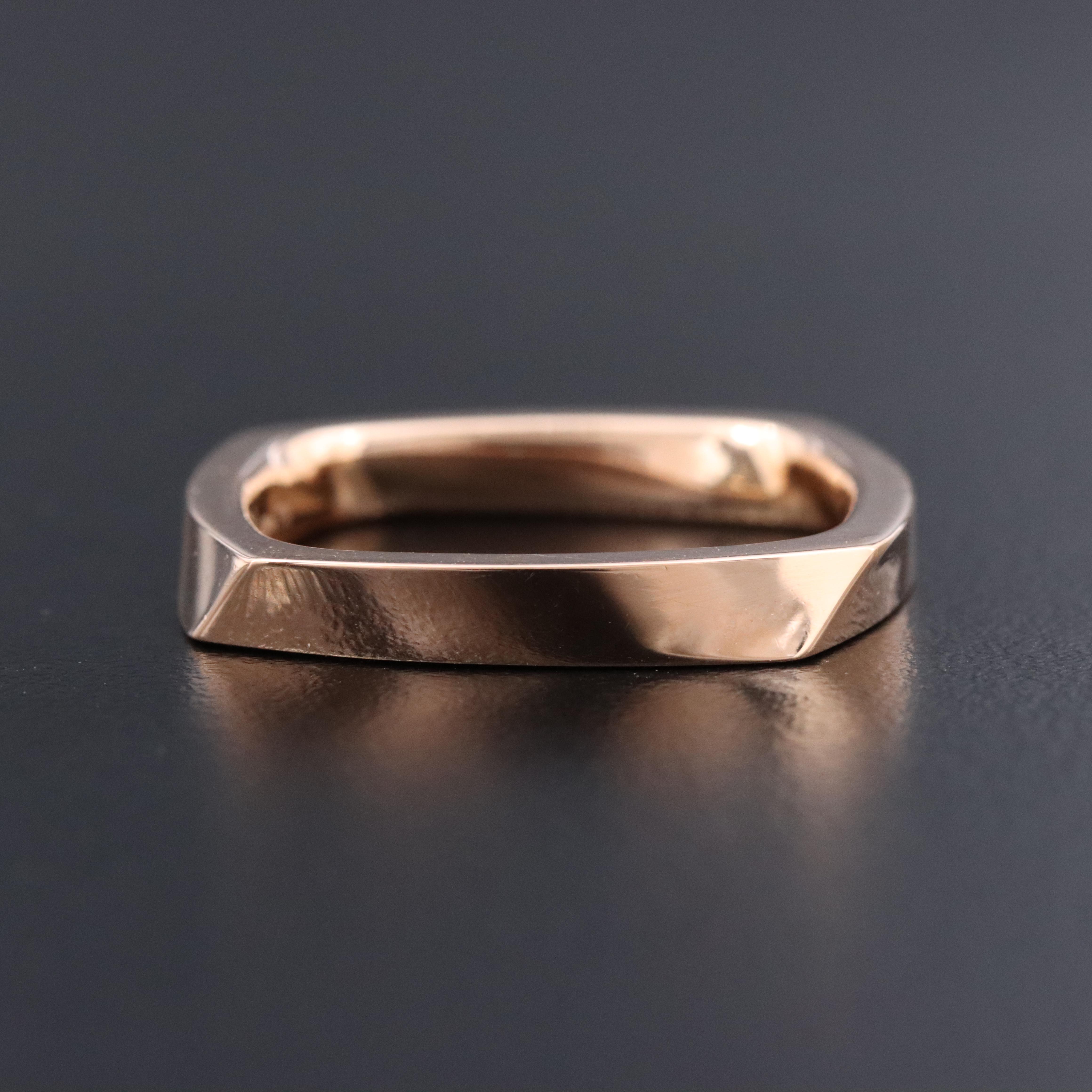 Frank Gehry for Tiffany & Co. 18K  Rose Gold Torque Square Ring