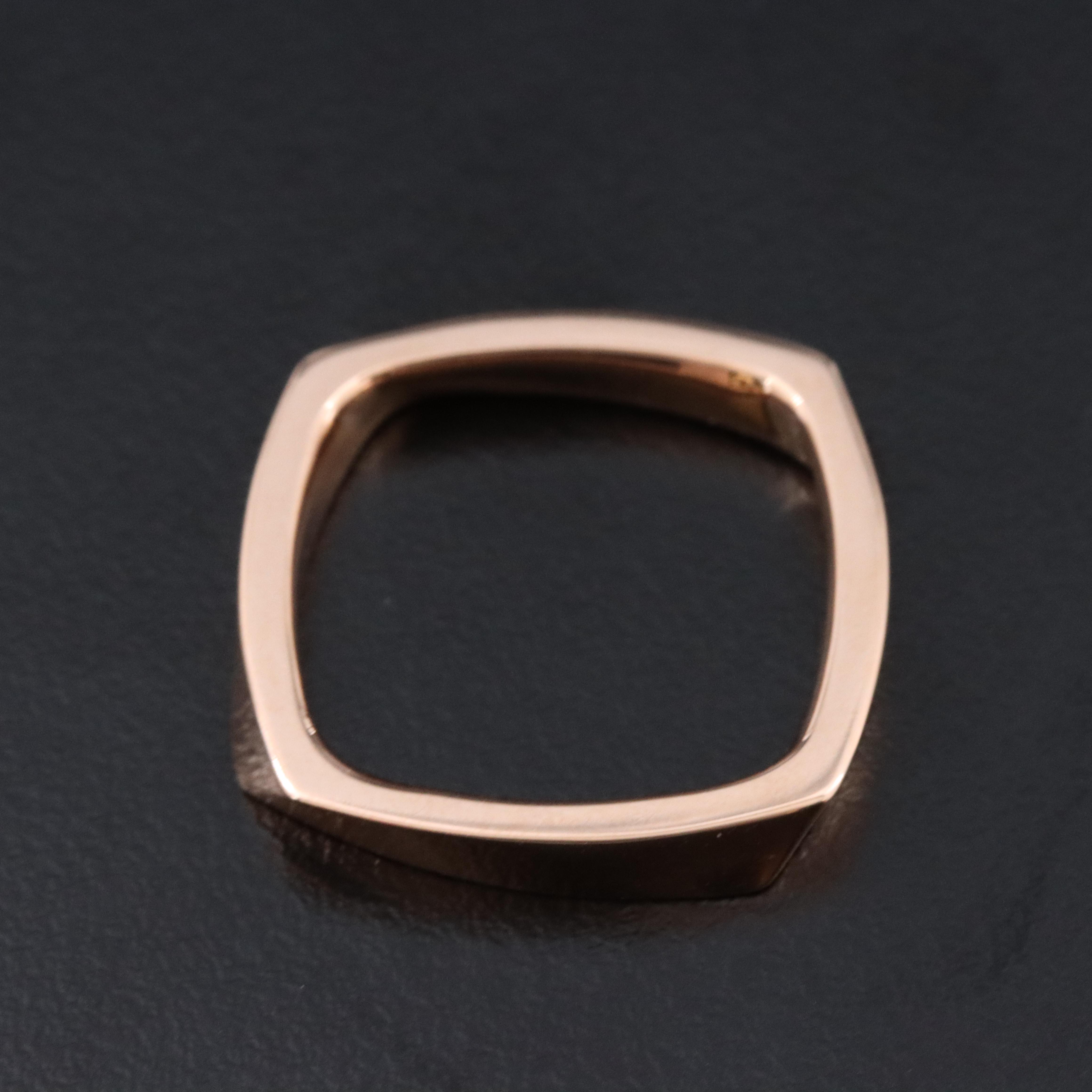 Frank Gehry for Tiffany & Co. 18K  Rose Gold Torque Square Ring