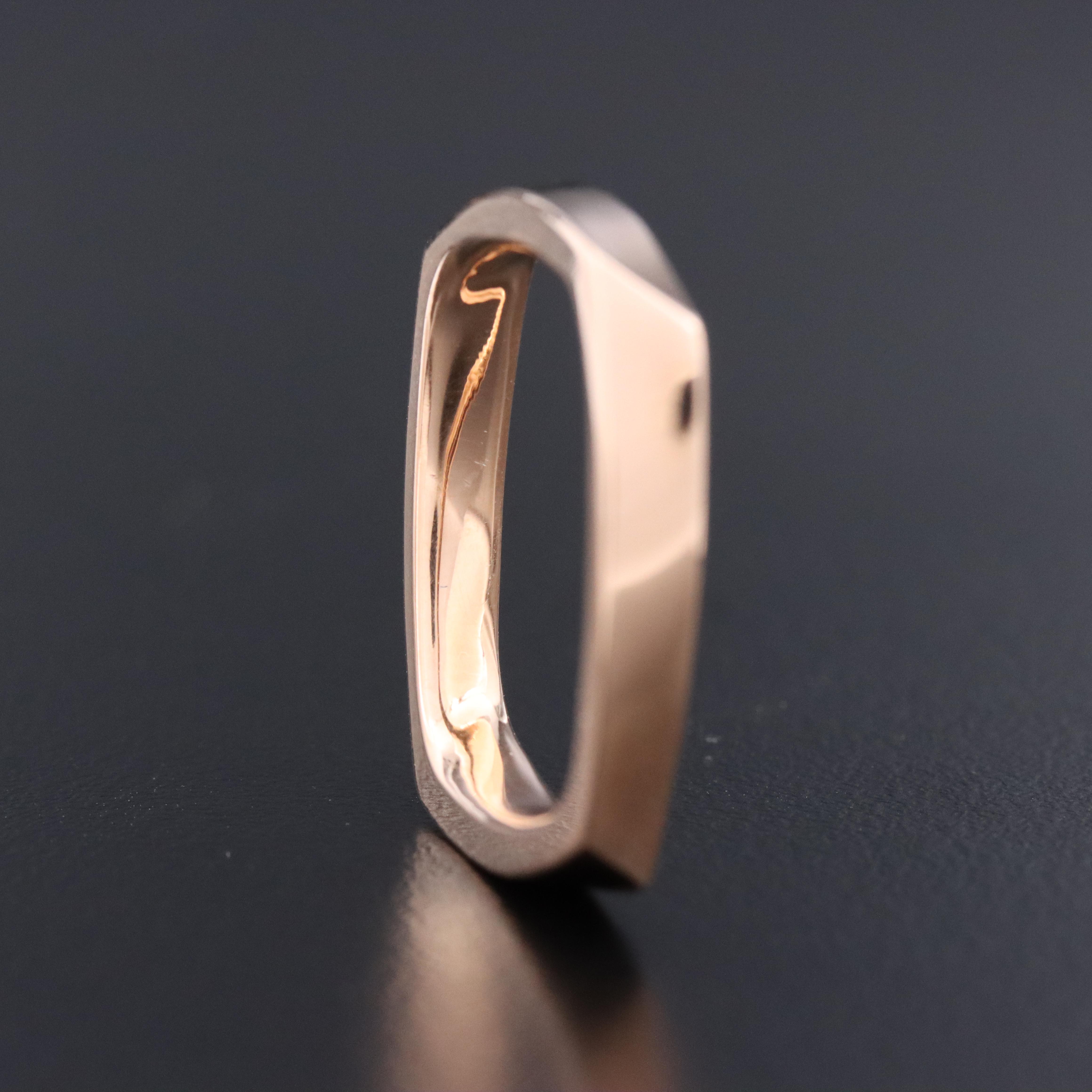 Frank Gehry for Tiffany & Co. 18K  Rose Gold Torque Square Ring