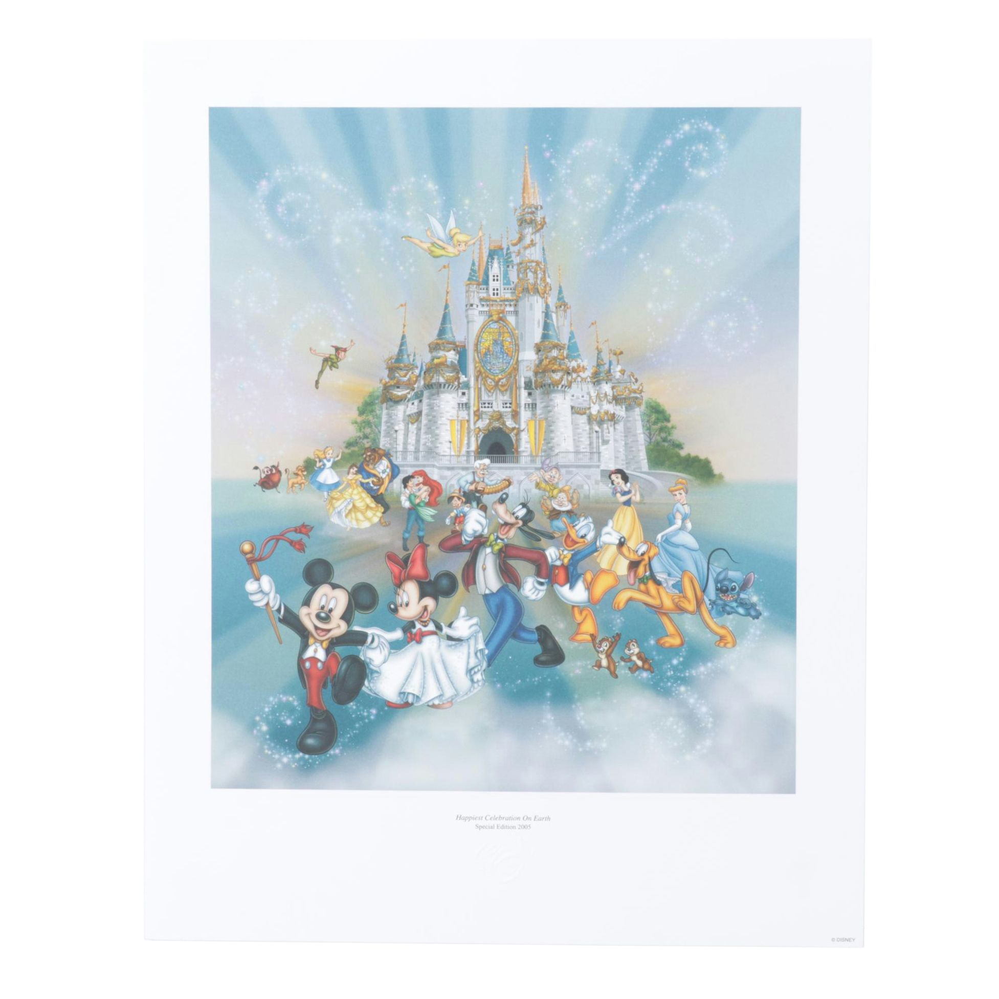 Disney Commemorative Lithograph "Happiest Celebration on Earth," 2005