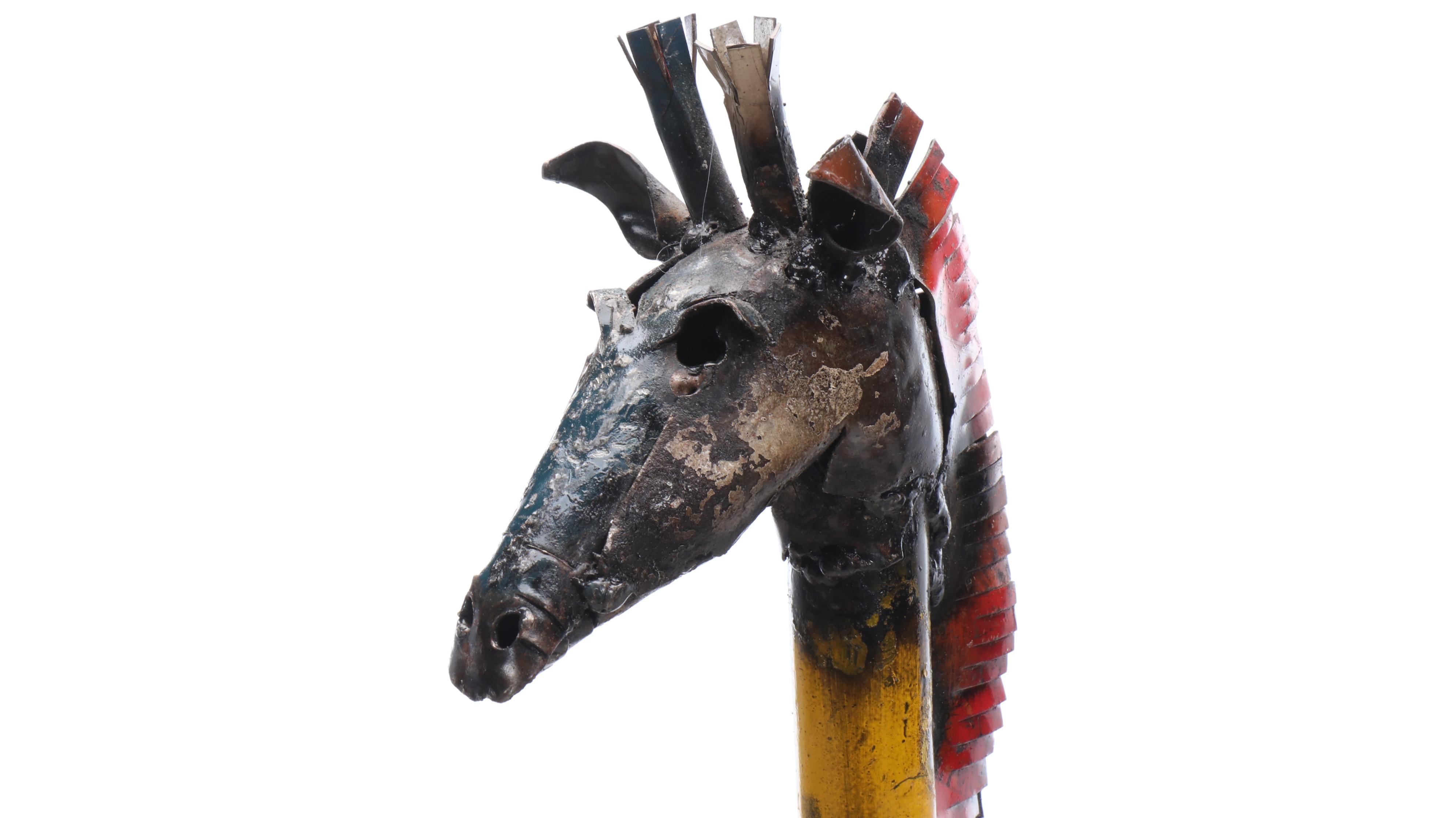 Upcycled Metal Elephant, Giraffe and Hippo Sculptures