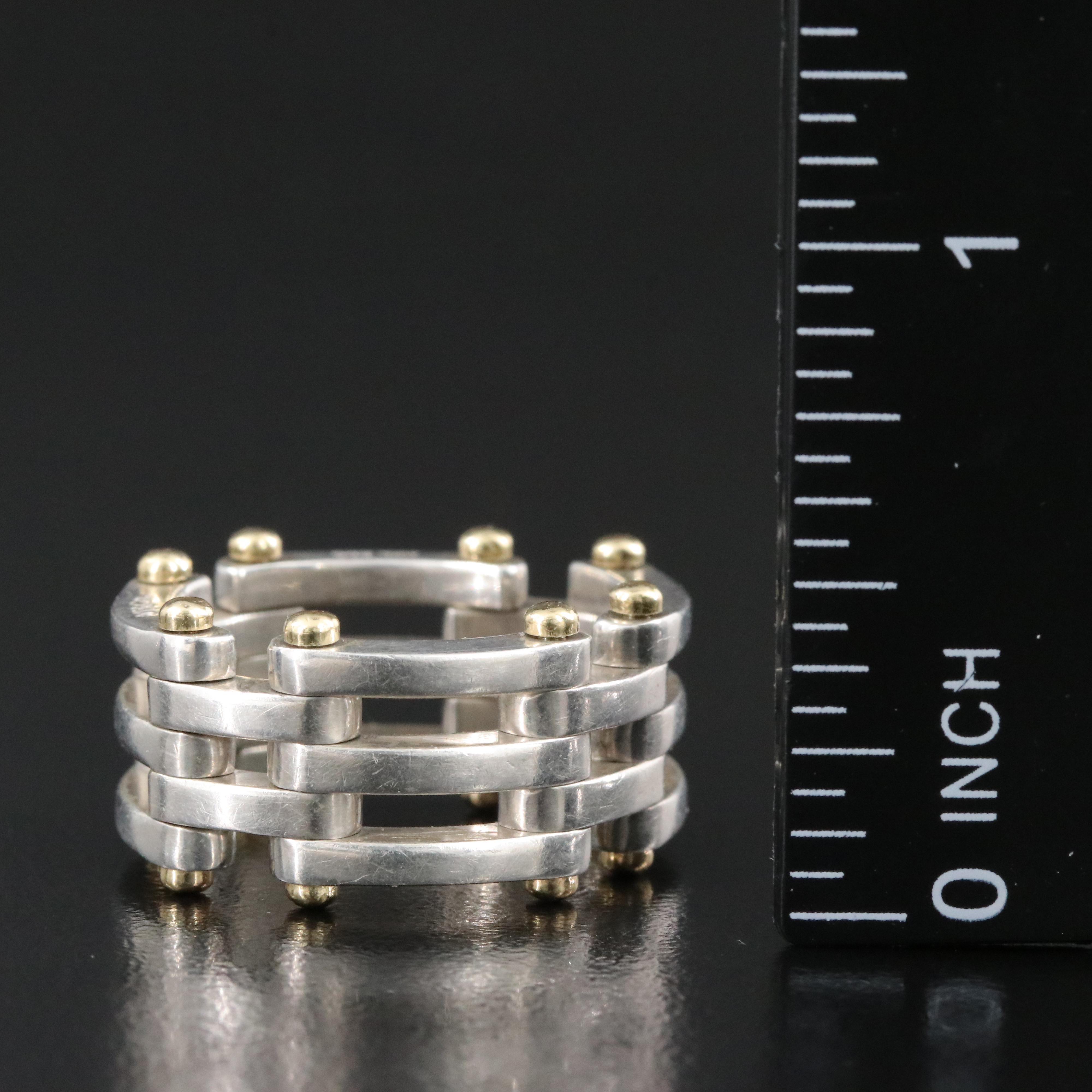 Tiffany & Co. Sterling and 18K Articulated Gate Link Ring