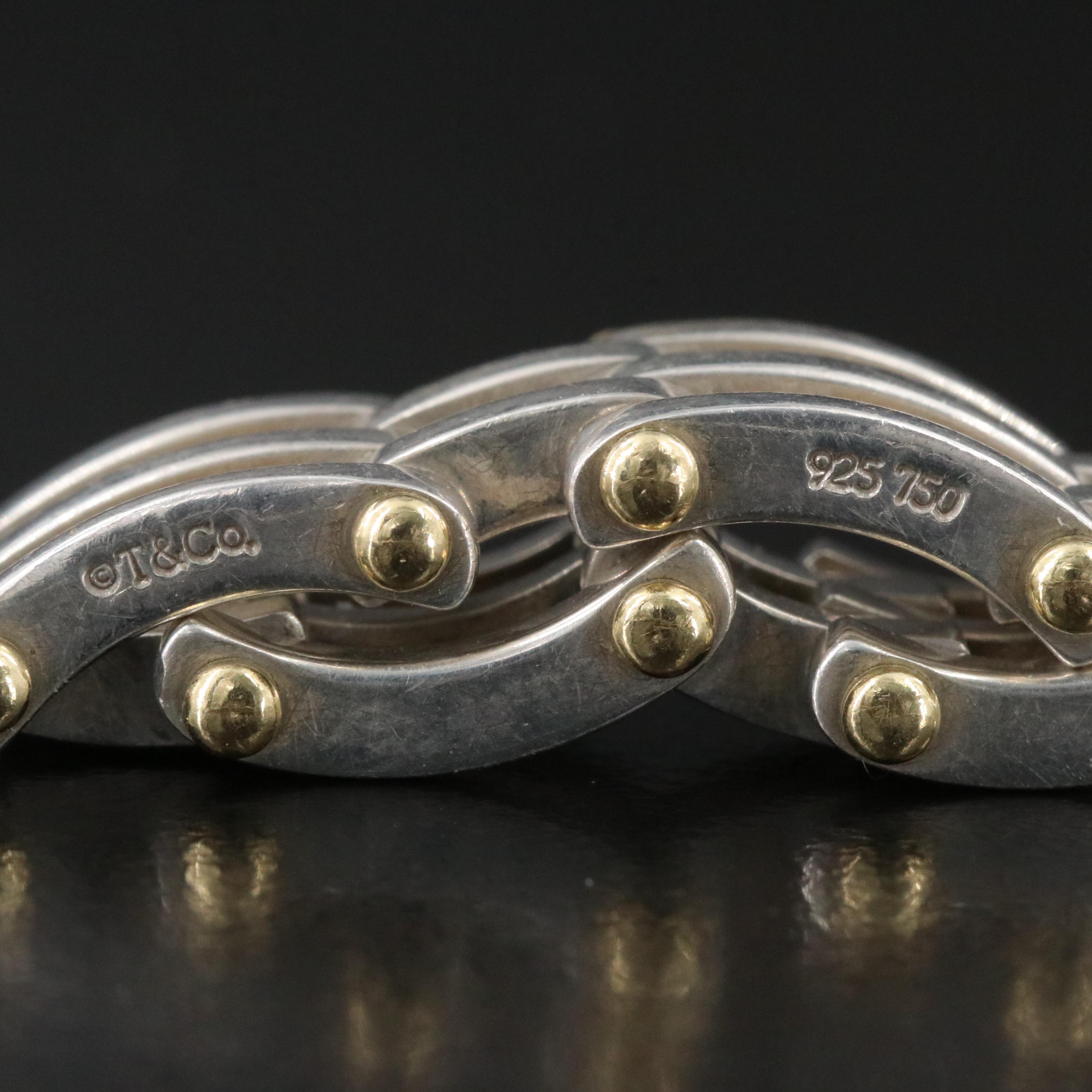 Tiffany & Co. Sterling and 18K Articulated Gate Link Ring