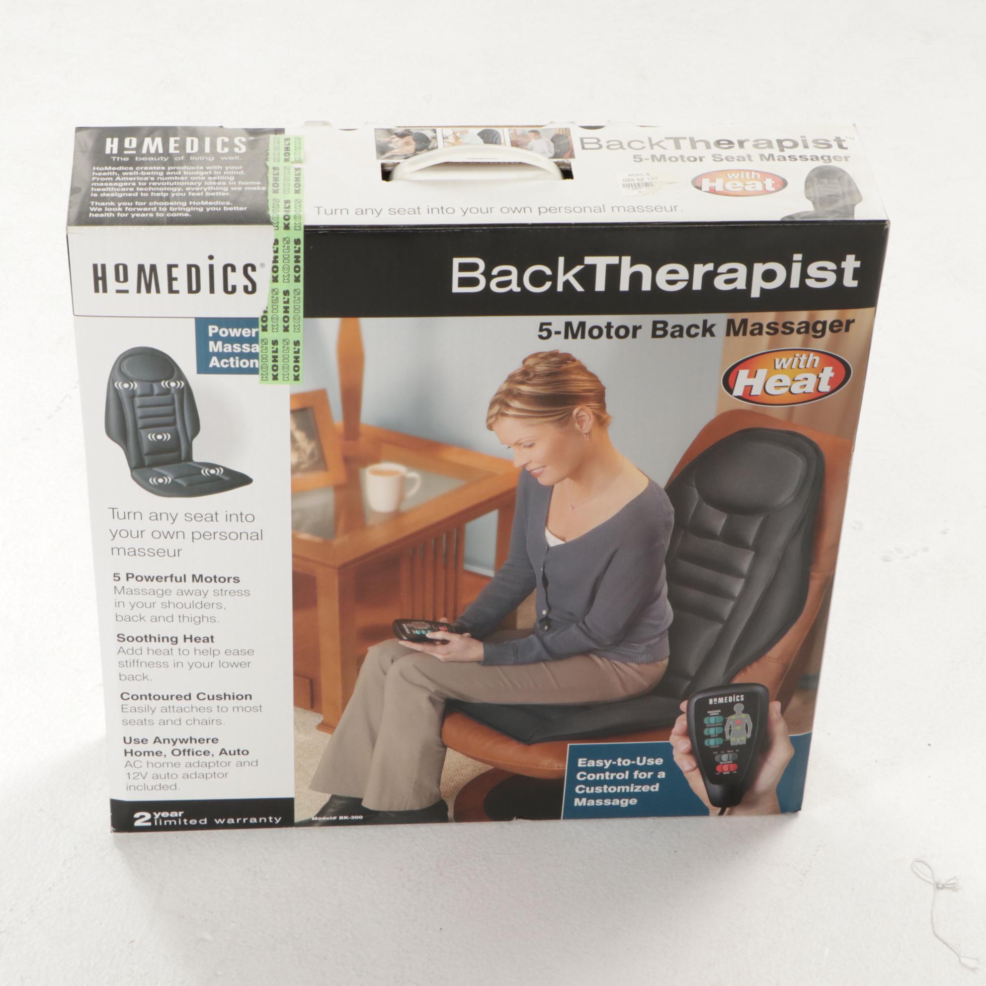 HoMedics Back Therapist Five-Motor Heated Seat Back Massager
