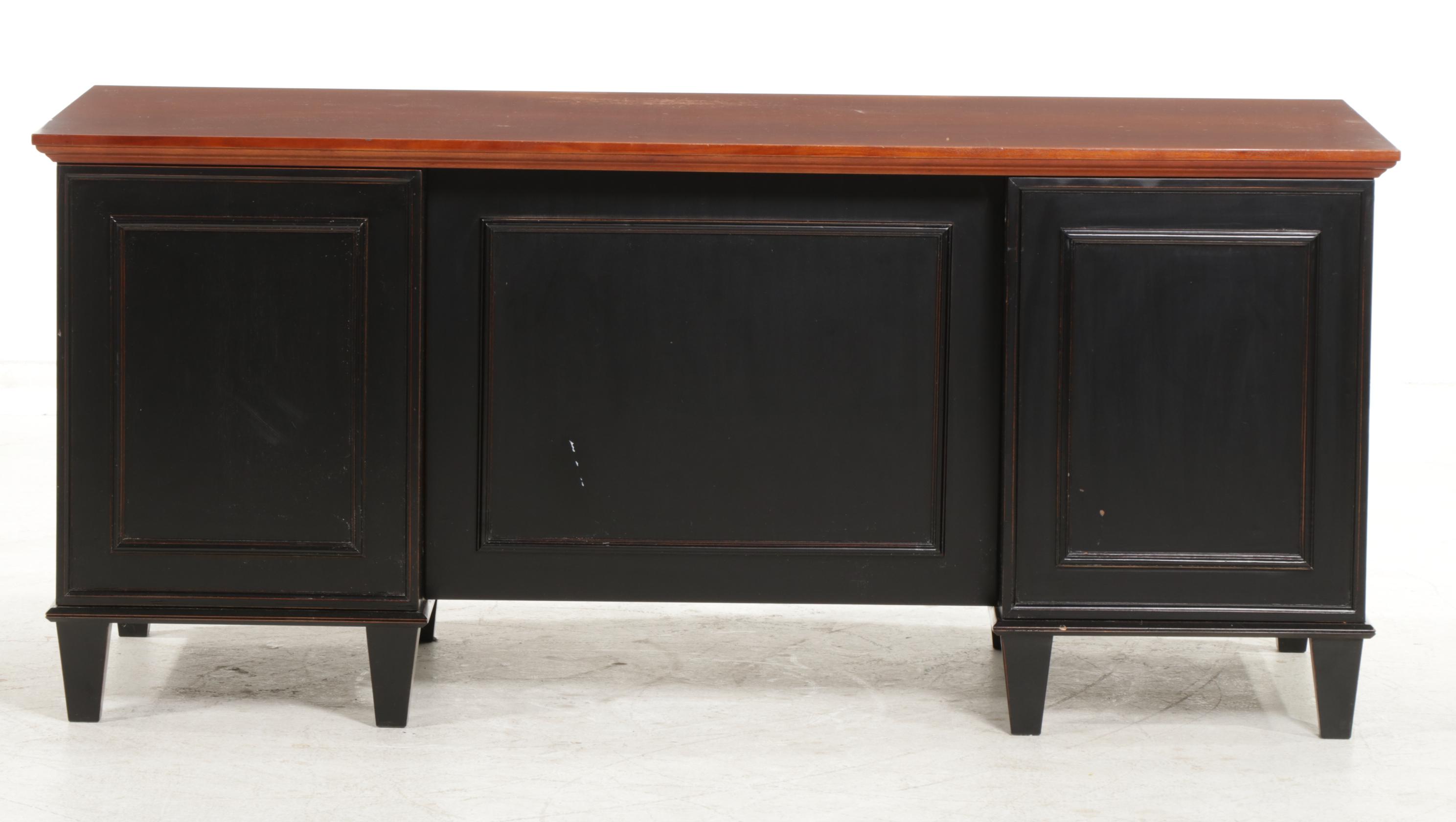 Arhaus Painted Wood and Cherry Executive Desk