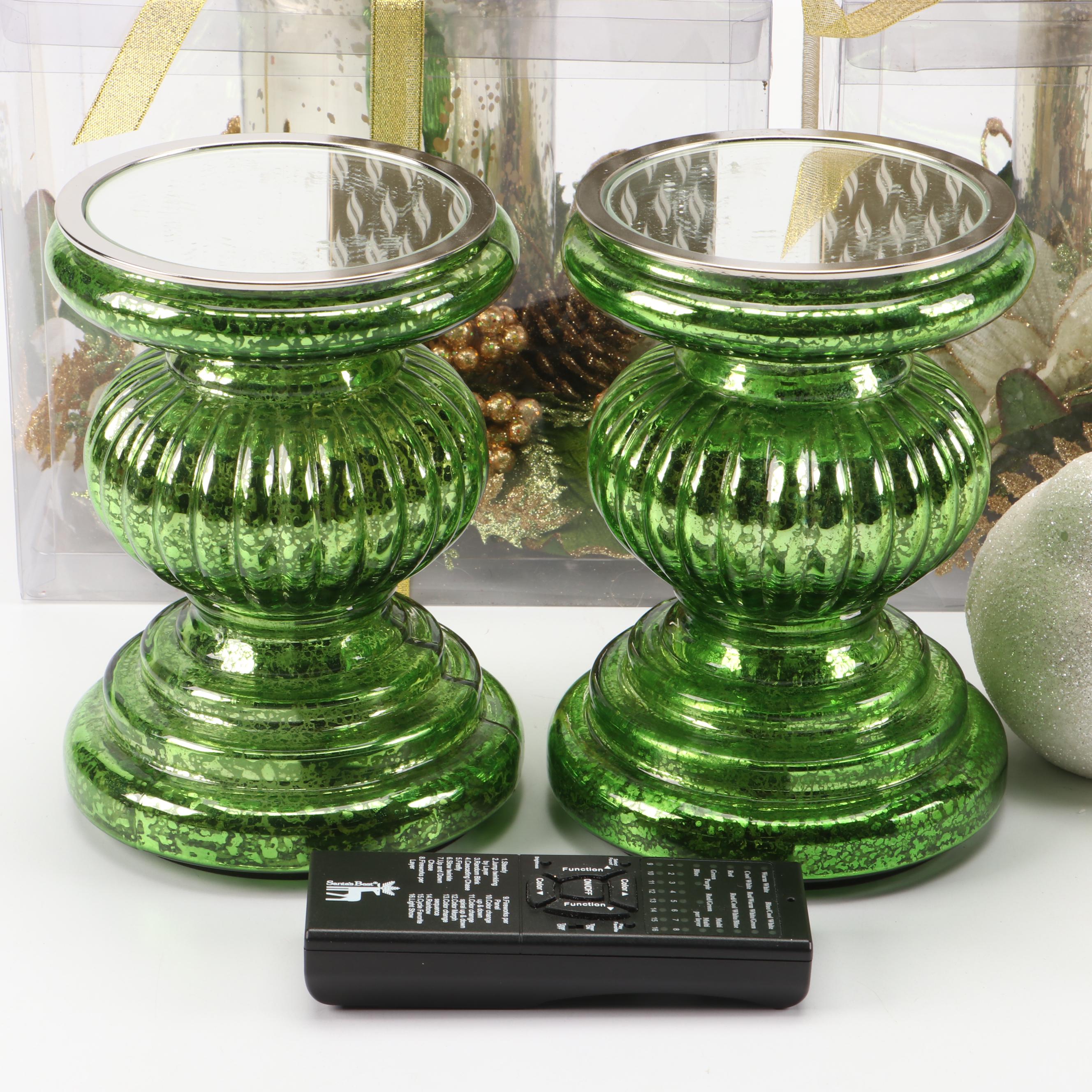 Luminara Flameless Candles with Candle Holders, Bird Figurines and More