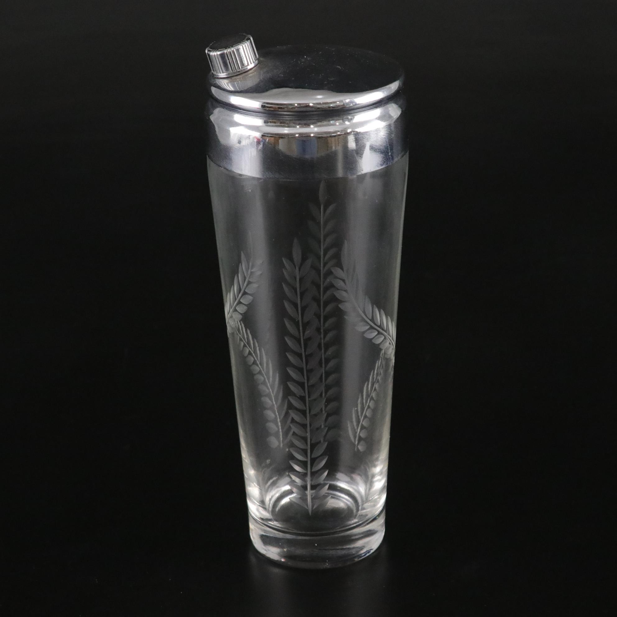 Lenox "Starfire" Stemware with Etched Glass Cocktail Shaker & Stirrers, 1960s