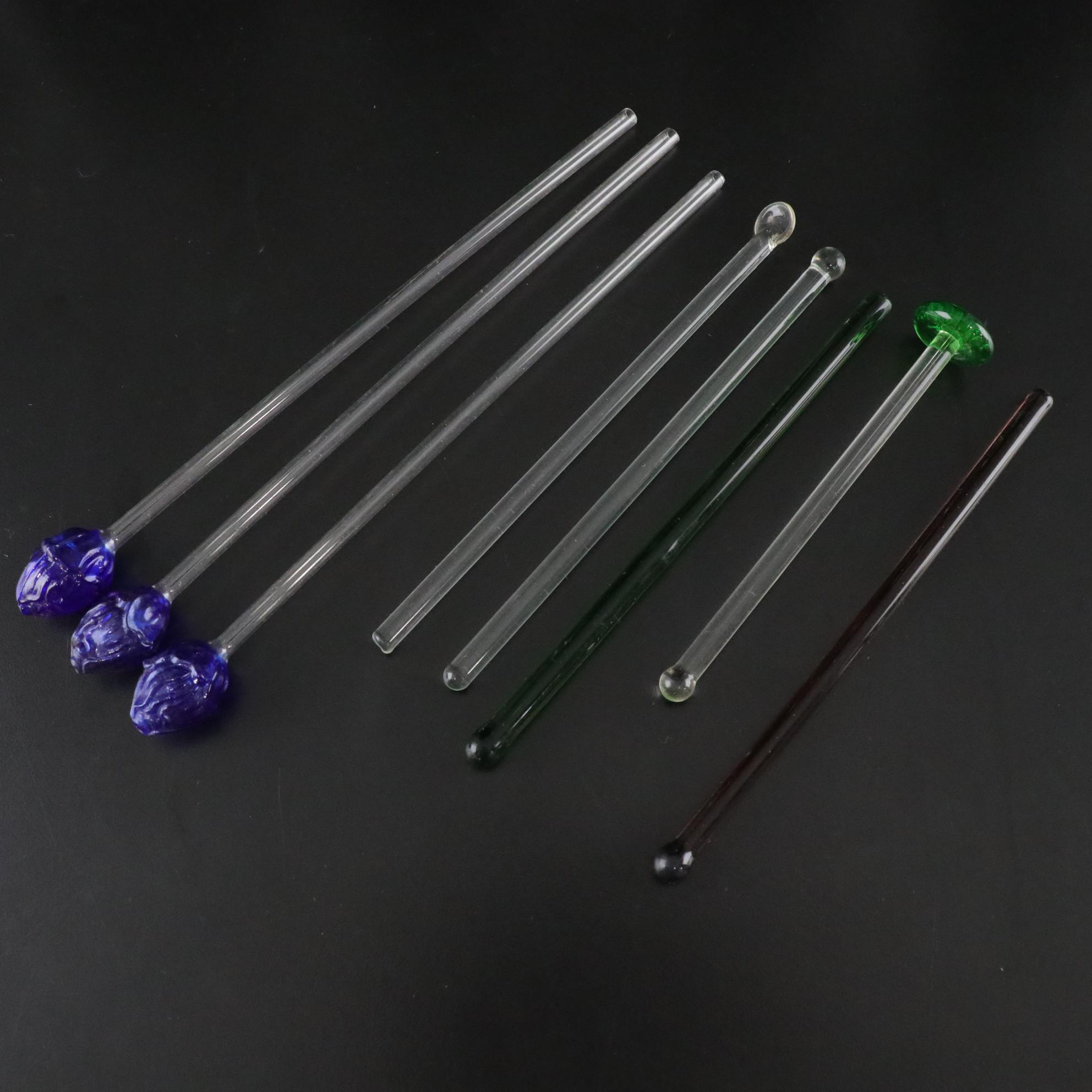 Lenox "Starfire" Stemware with Etched Glass Cocktail Shaker & Stirrers, 1960s