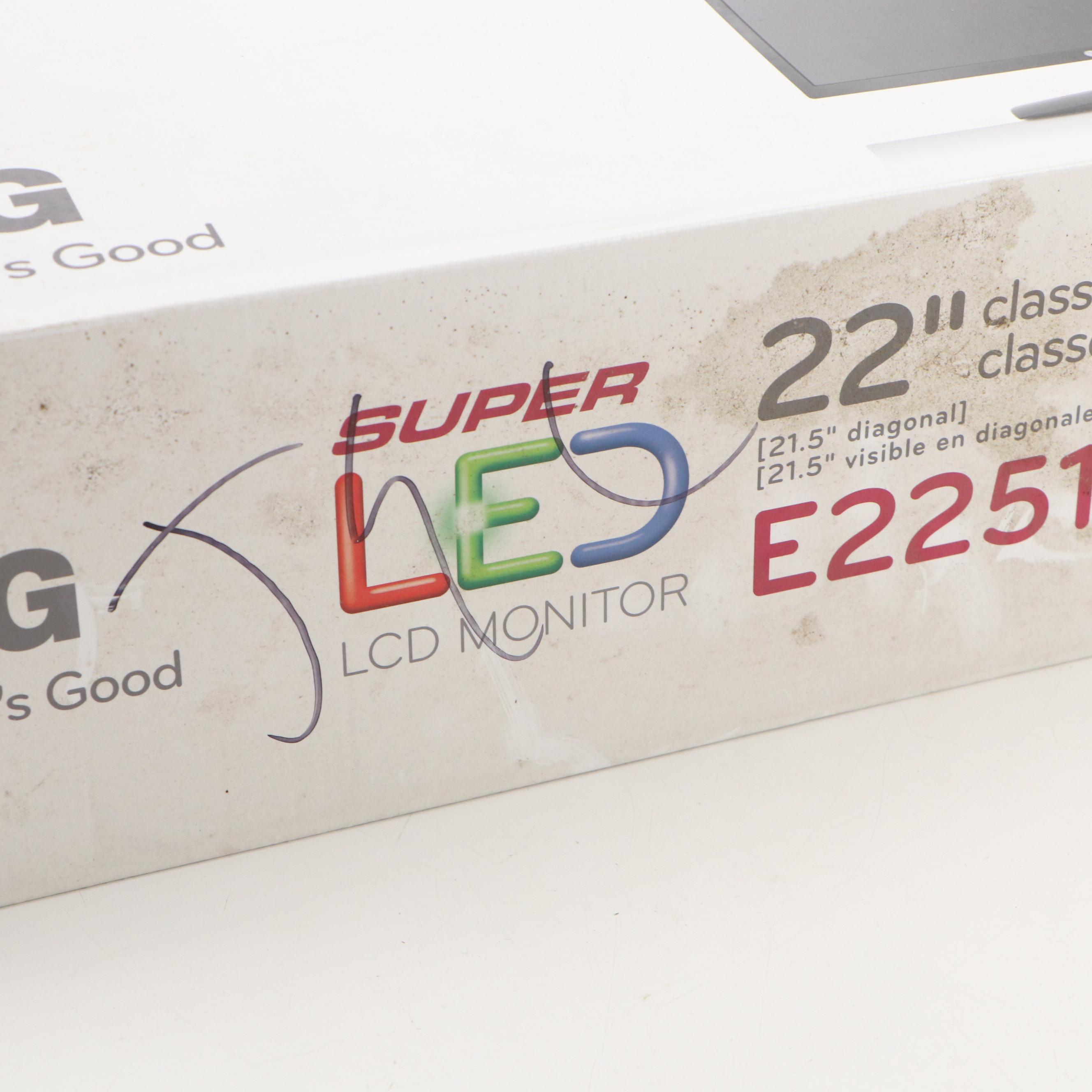 LG 22" Flatron Super LED LCD Monitor with Stand, 2012