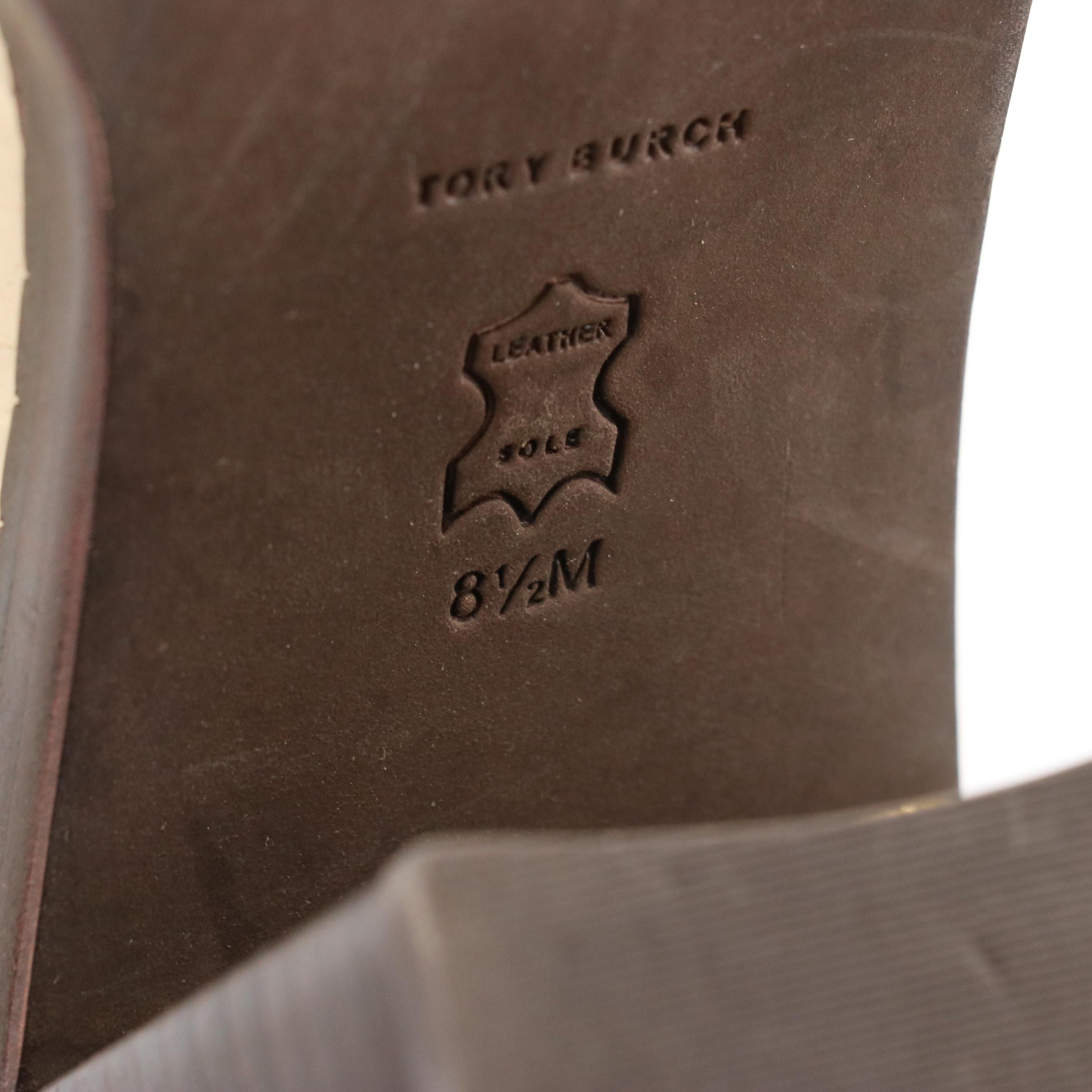 Tory Burch 70s Square-Toe Heeled Loafers in Cream Croc Embossed Patent Leather