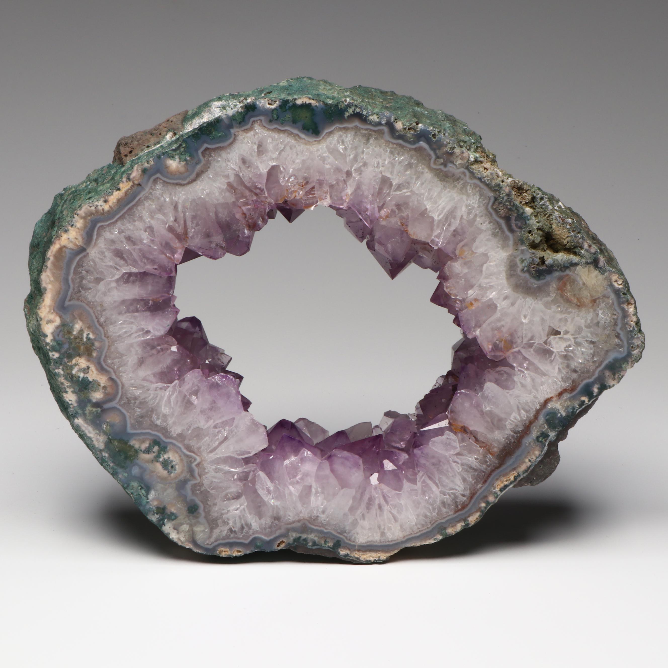 Polished Amethyst Geode Slab