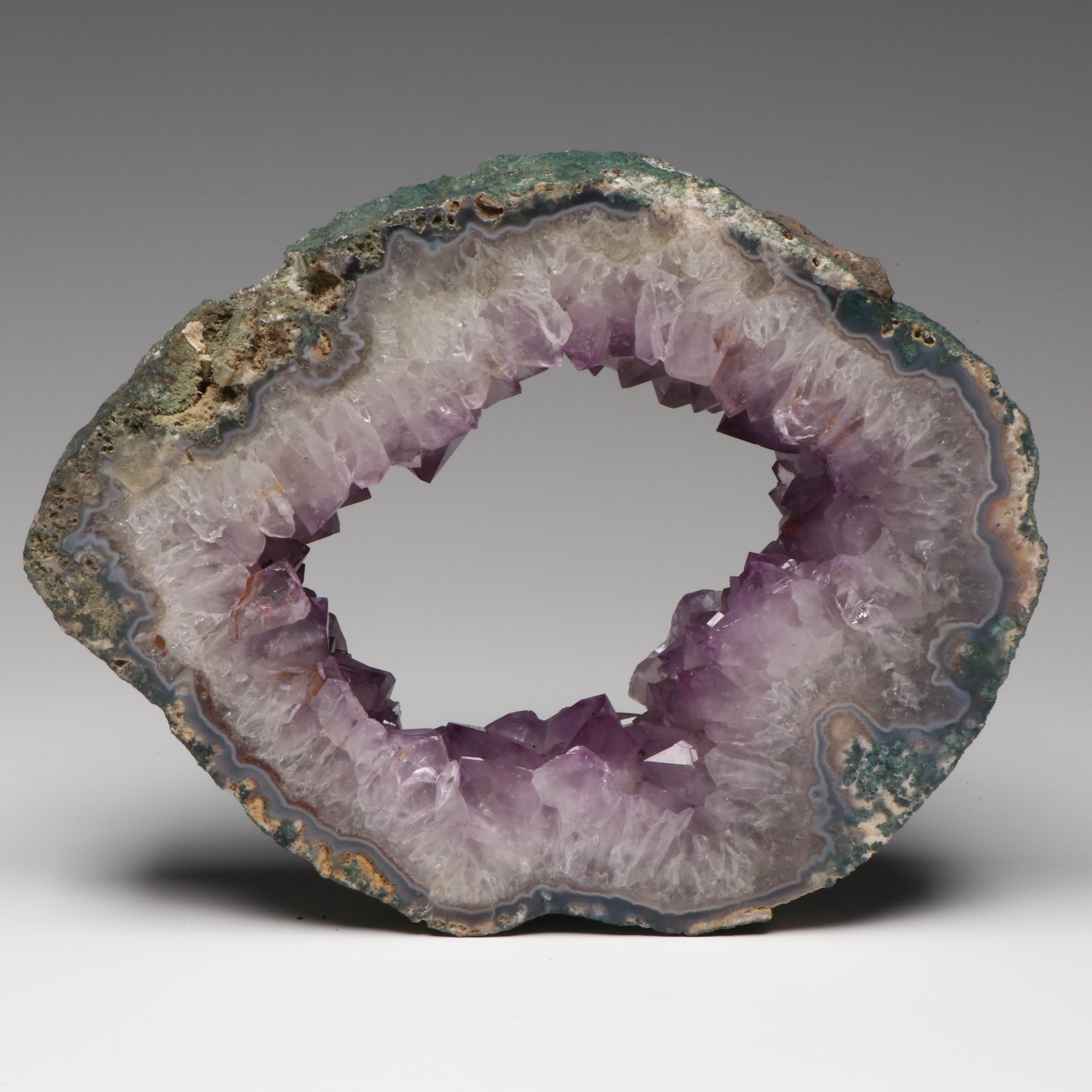 Polished Amethyst Geode Slab