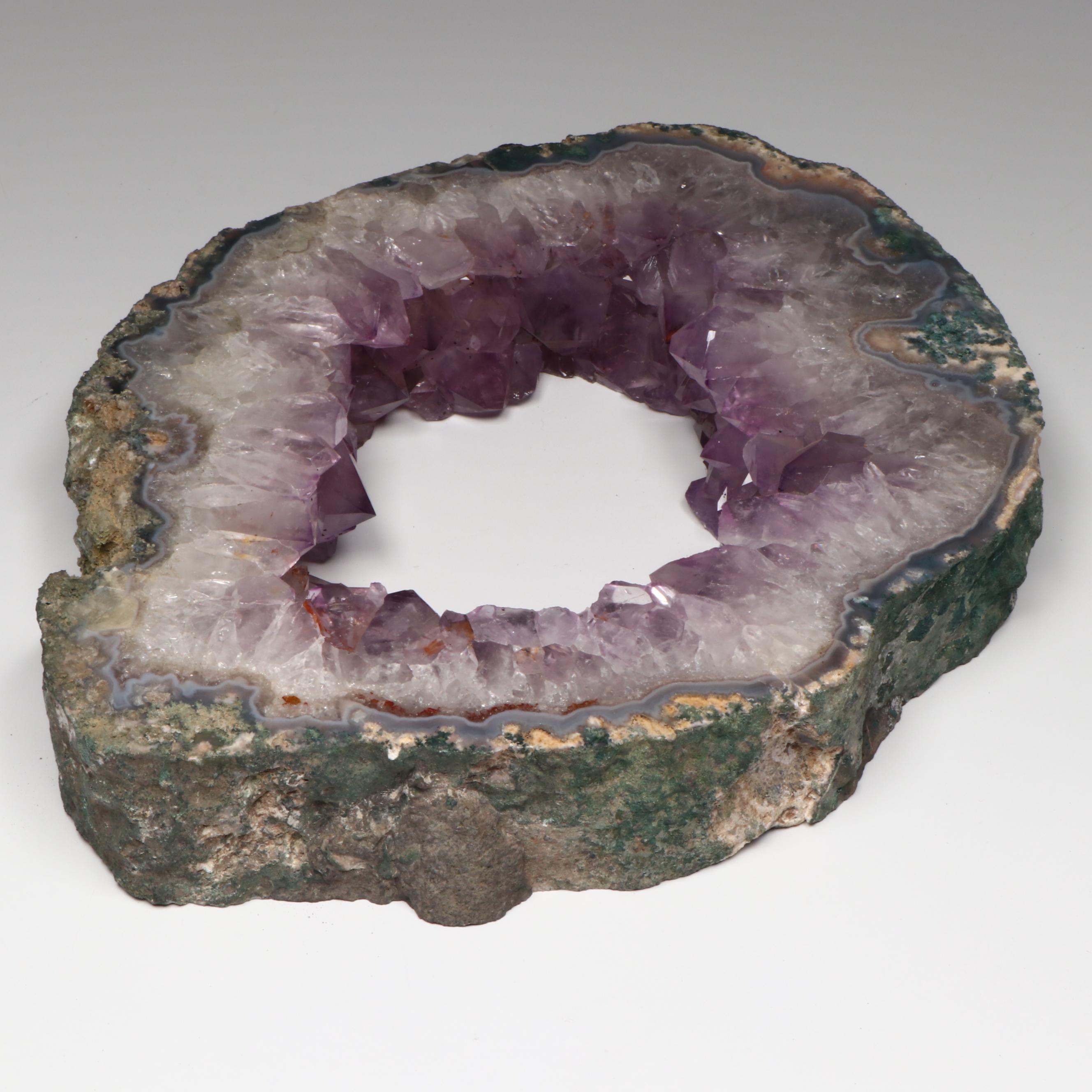 Polished Amethyst Geode Slab