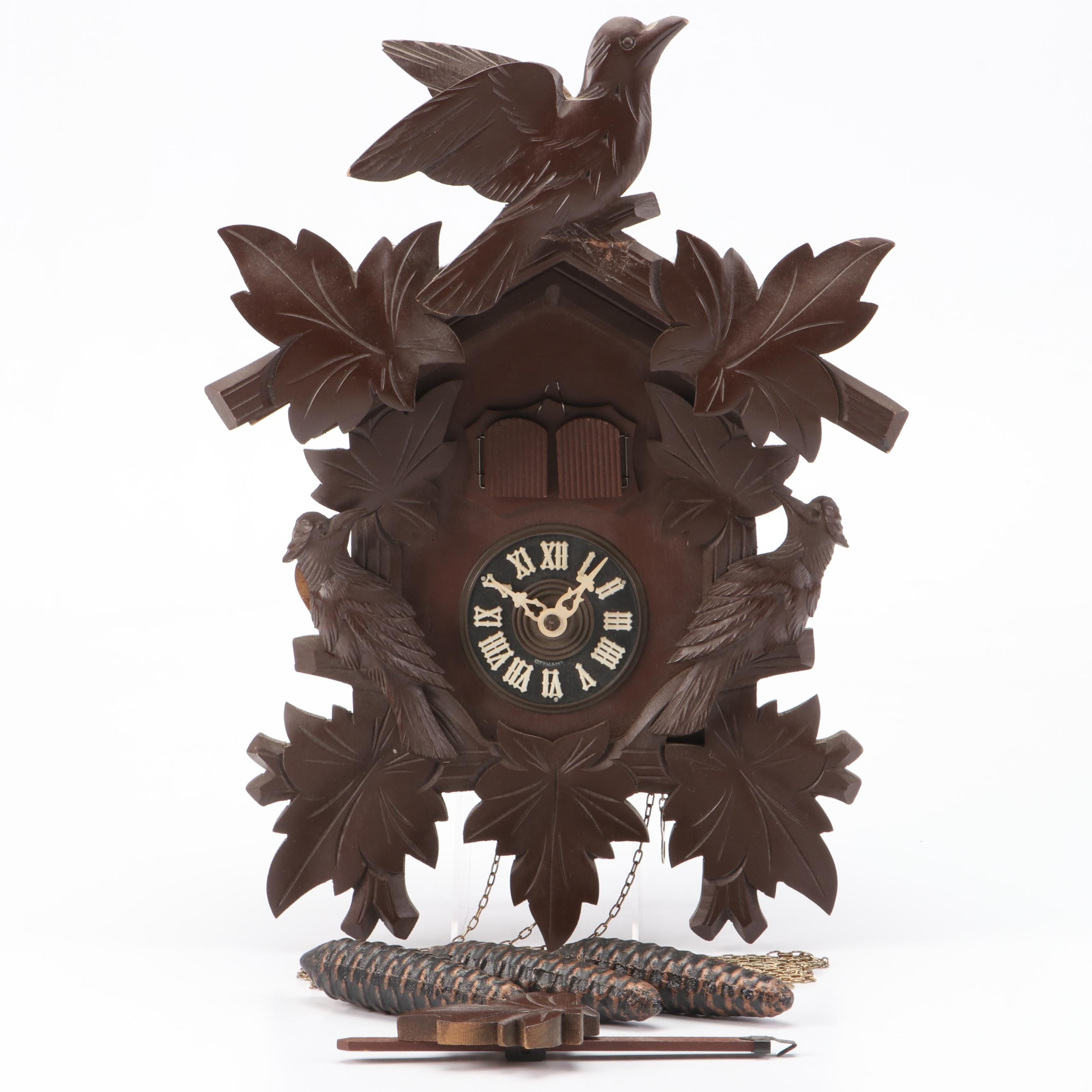 German Reuge Regula Bachmaier and Klemmer Wood Cuckoo Clock